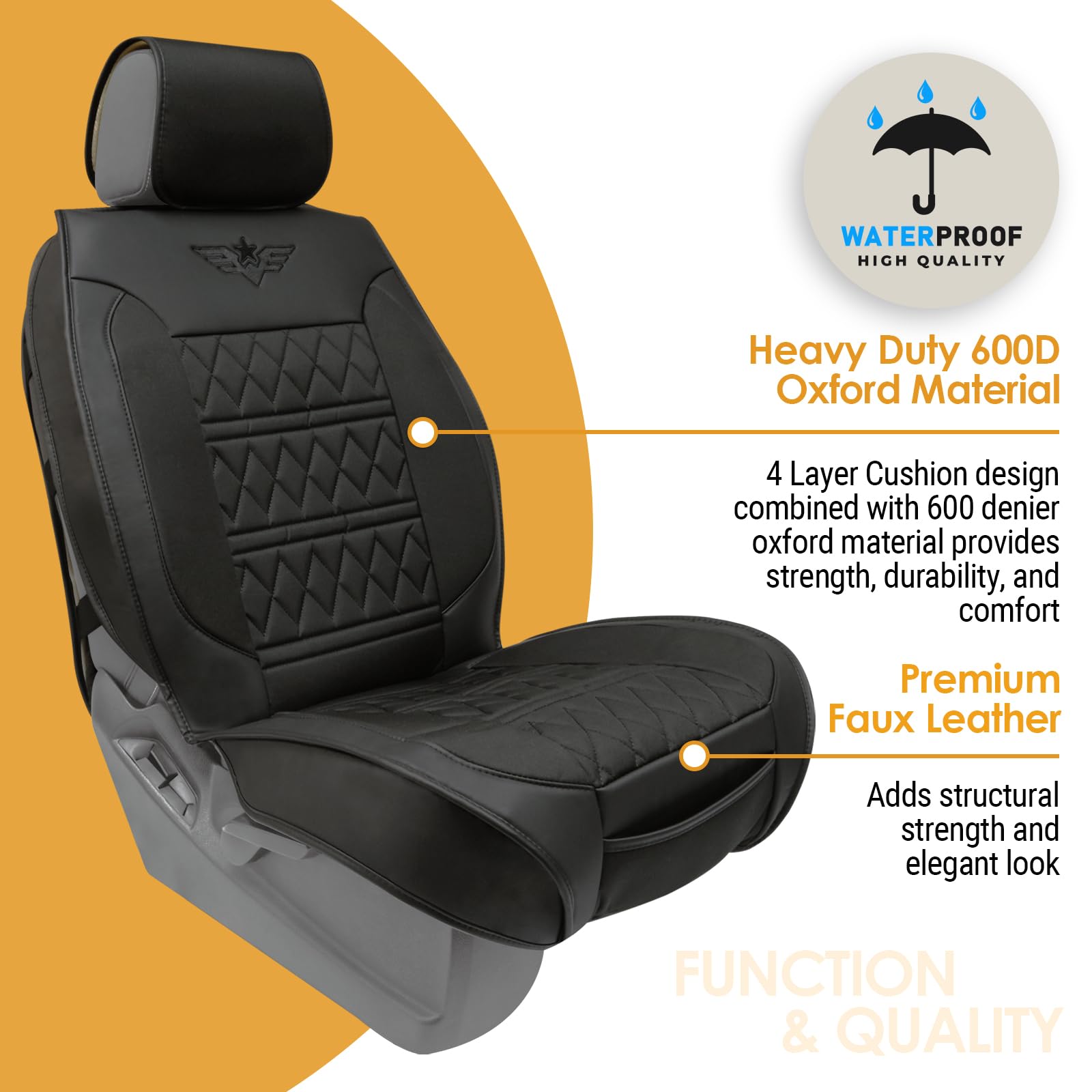 Lpi Truck Heavy Duty Premium Truck Seat Covers For Front Seats, For Full-Size Truck Suv, Padded Seat Cover With Bottom Wrap-Arou