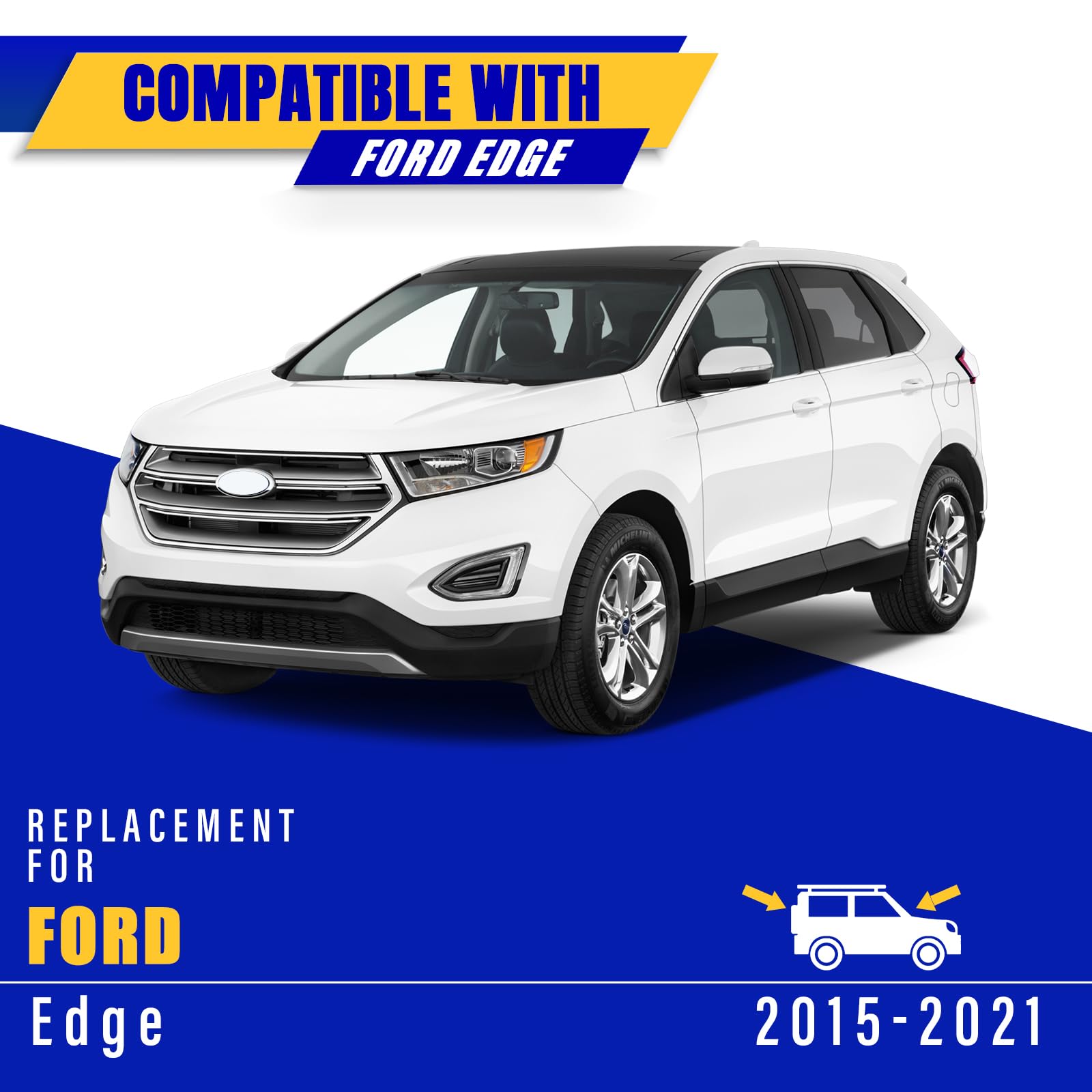 3 Wipers Replacement For 2015-2023 Ford Edge, Windshield Wiper Blades Original Equipment Replacement - 28''/28''/15'' (Set Of 3)