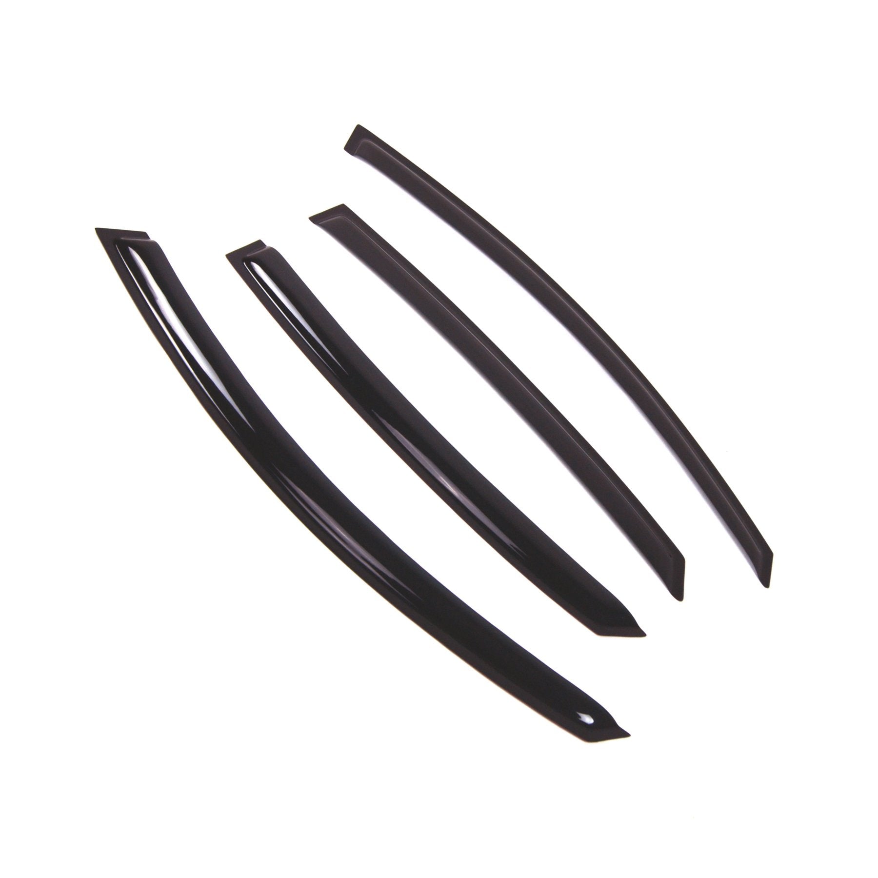 Tuningpros Window Visor Compatible With 2004-2007 Audi A8, Dgwv2-500 Outside Mount Deflector Rain Guard Dark Smoke, 4 Pcs Set