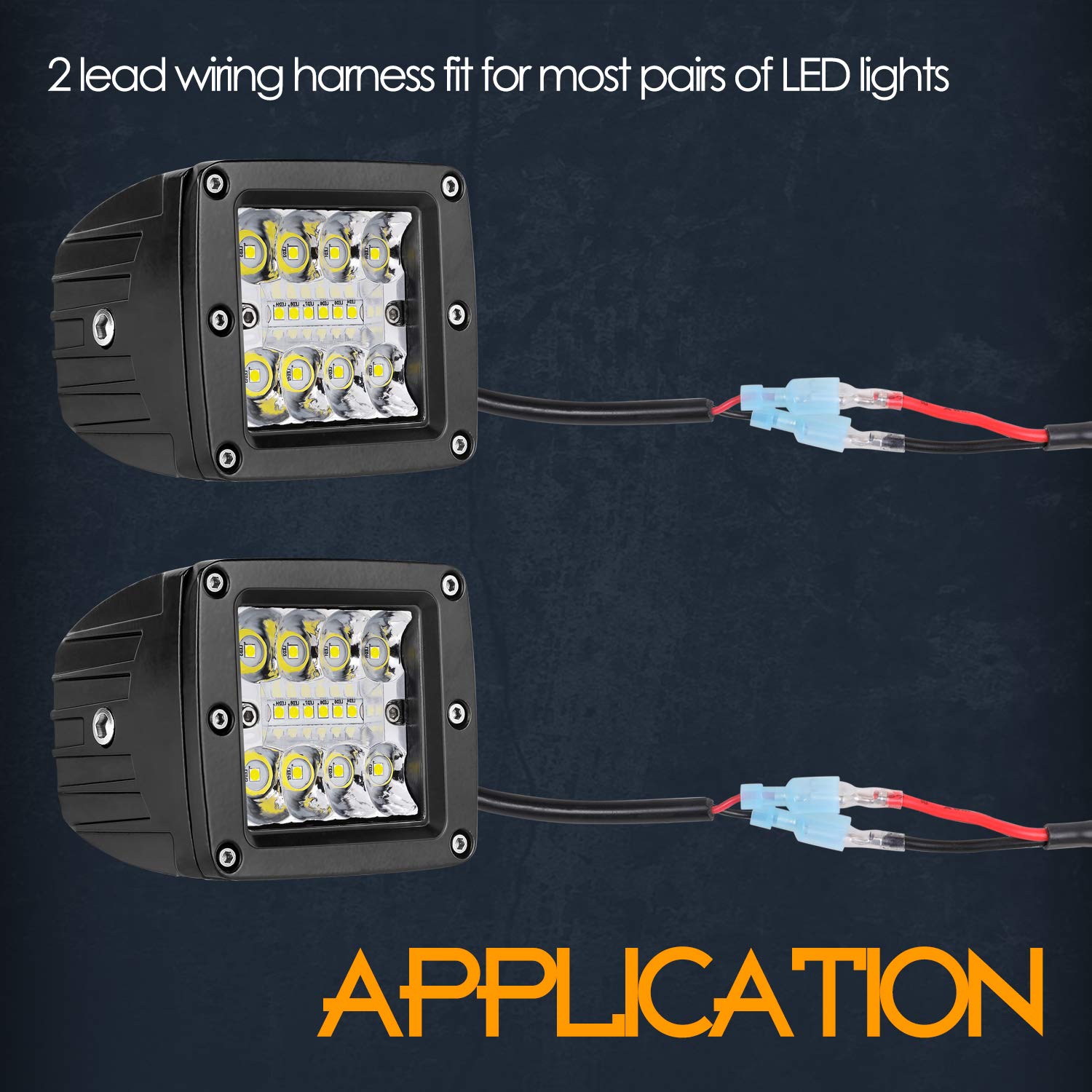 Nirider Wiring Harness 2 Lead, 12V 40A Rocker Switch Relay Fuse Nylon Wiring Harness Kit For Led Light Bars Fog Lights Work Ligh