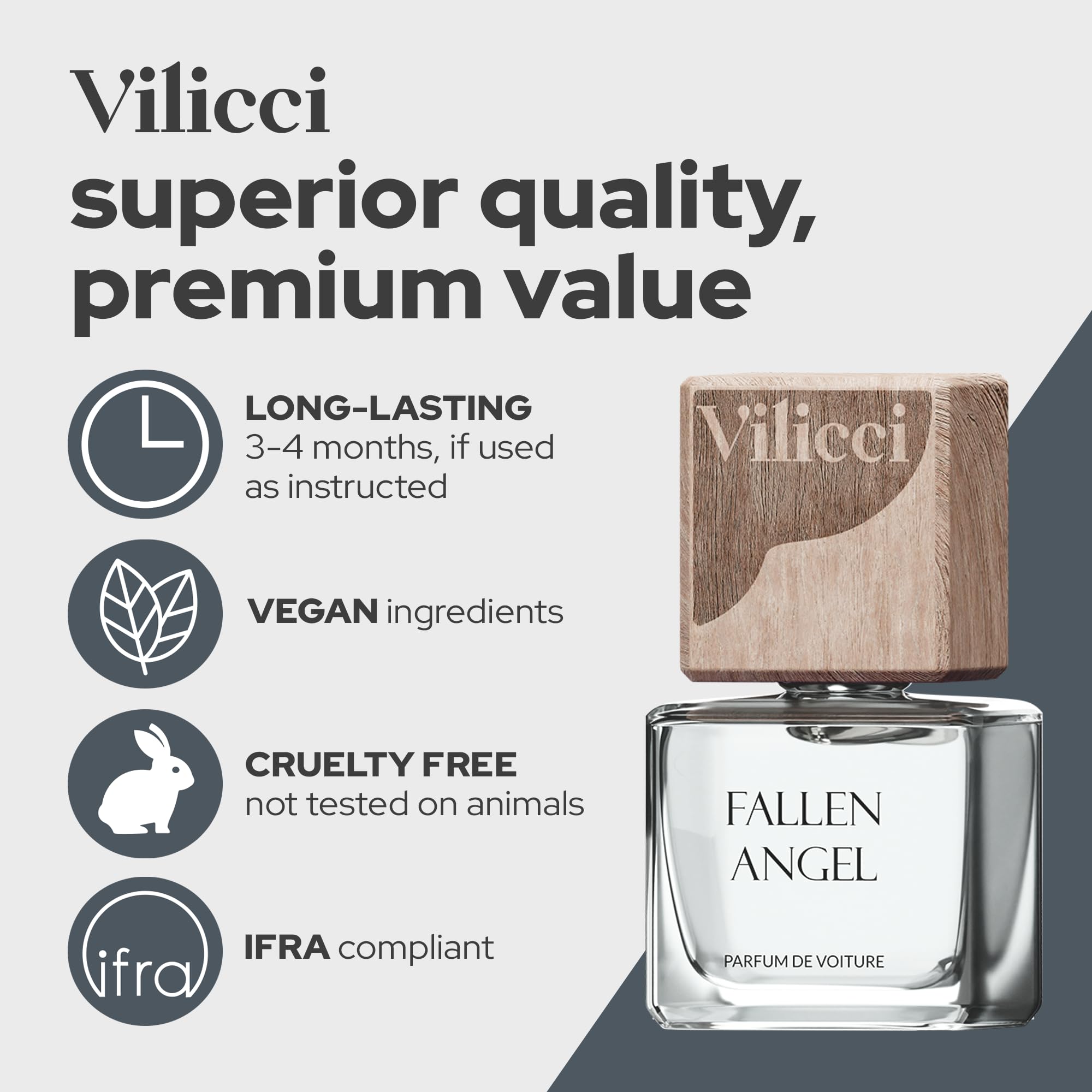 Vilicci Car Air Freshener - Long Lasting Fallen Angel Scent Perfume For A Refreshing Drive, Auto Air Freshener, Eliminates Unple