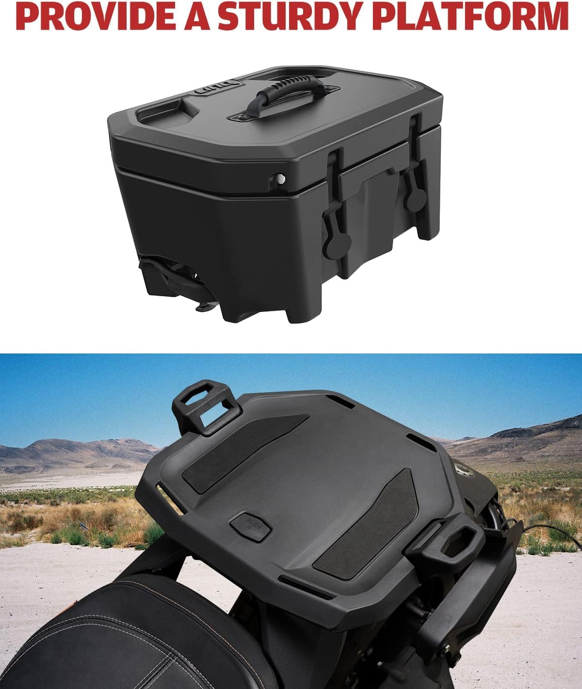 A & UTV PRO Rear Rack for Can-Am Ryker 600/900 Rally, HDPE, Black, Model AUPLRCANR2U