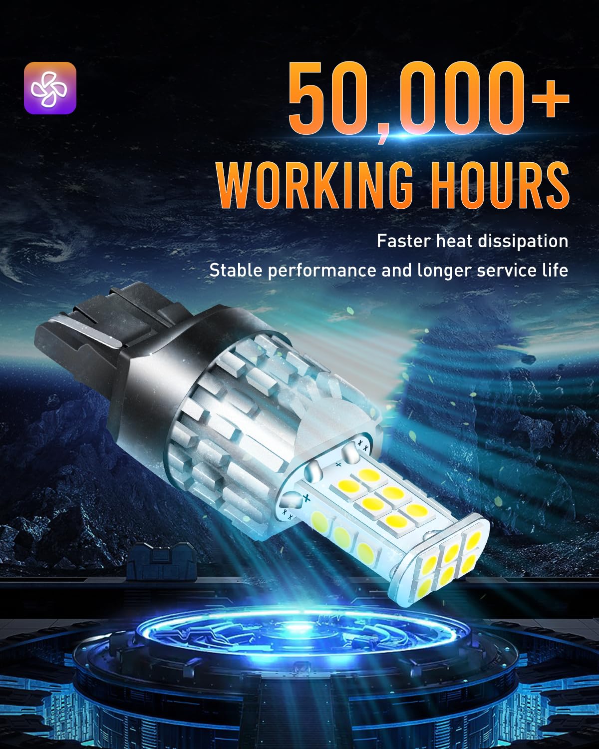 Luyed 7440 Led Bulb Reverse Lights 3100 Lumens T20 7440Na 7441 W21W Led Bulbs Used For Backup Reverse Lights Turn Signal Lights,