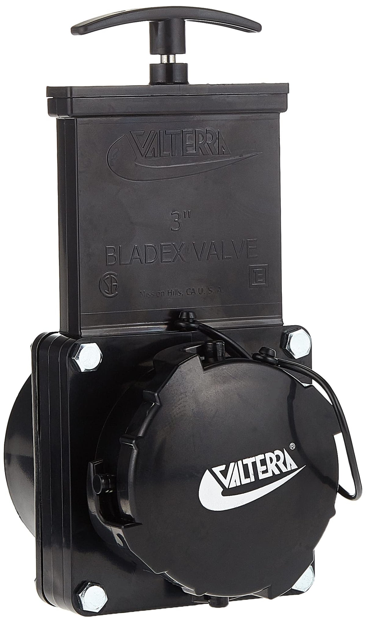 Valterra T50 3&quot; Hub x 3&quot; Bay with Cap Valve Assembly,Black