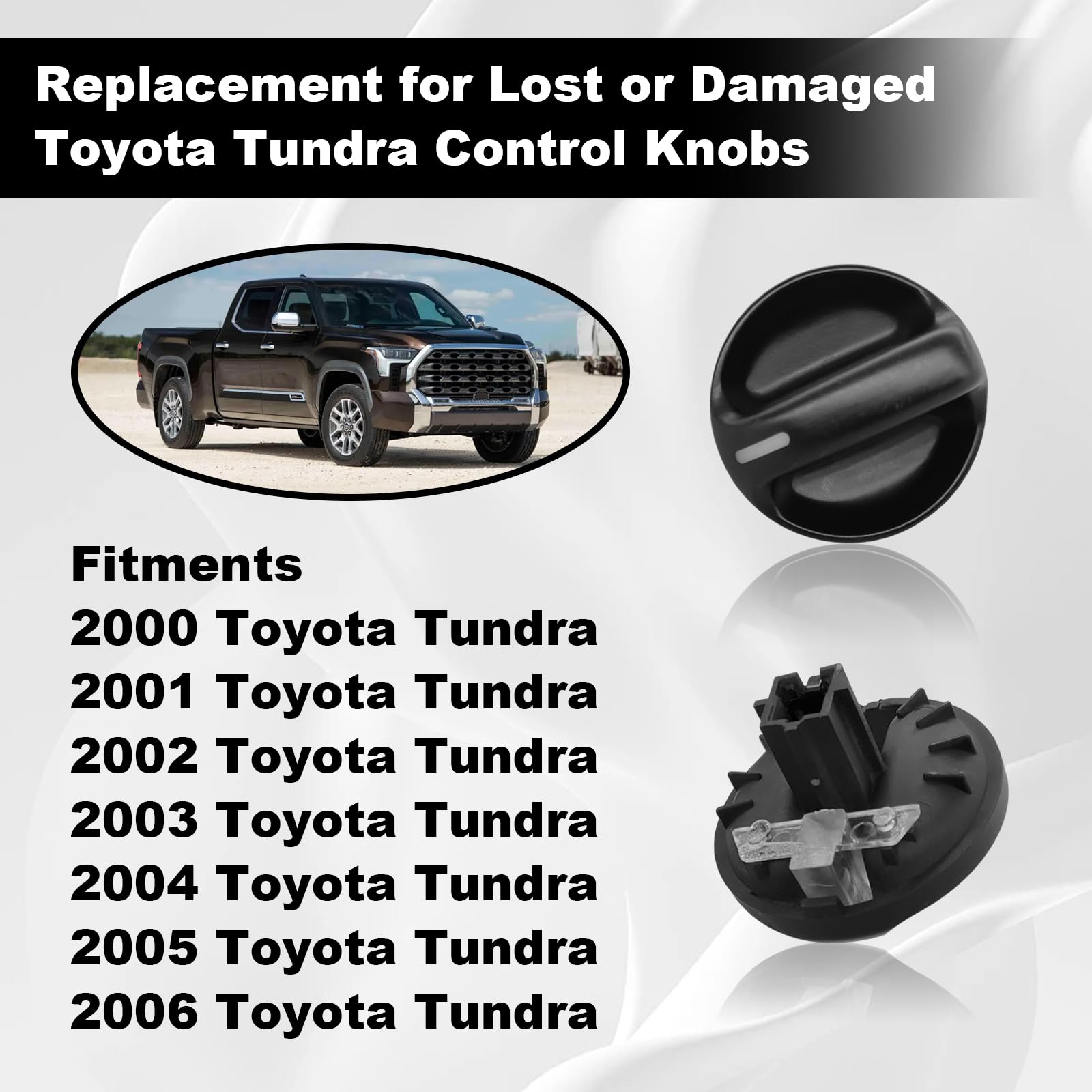 3Pcs AC Heater Blower Fan Control Knob Compatible with 2000 2001 2002 2003 2004 2005 2006 Toyota Tundra Climate Control Knob 559