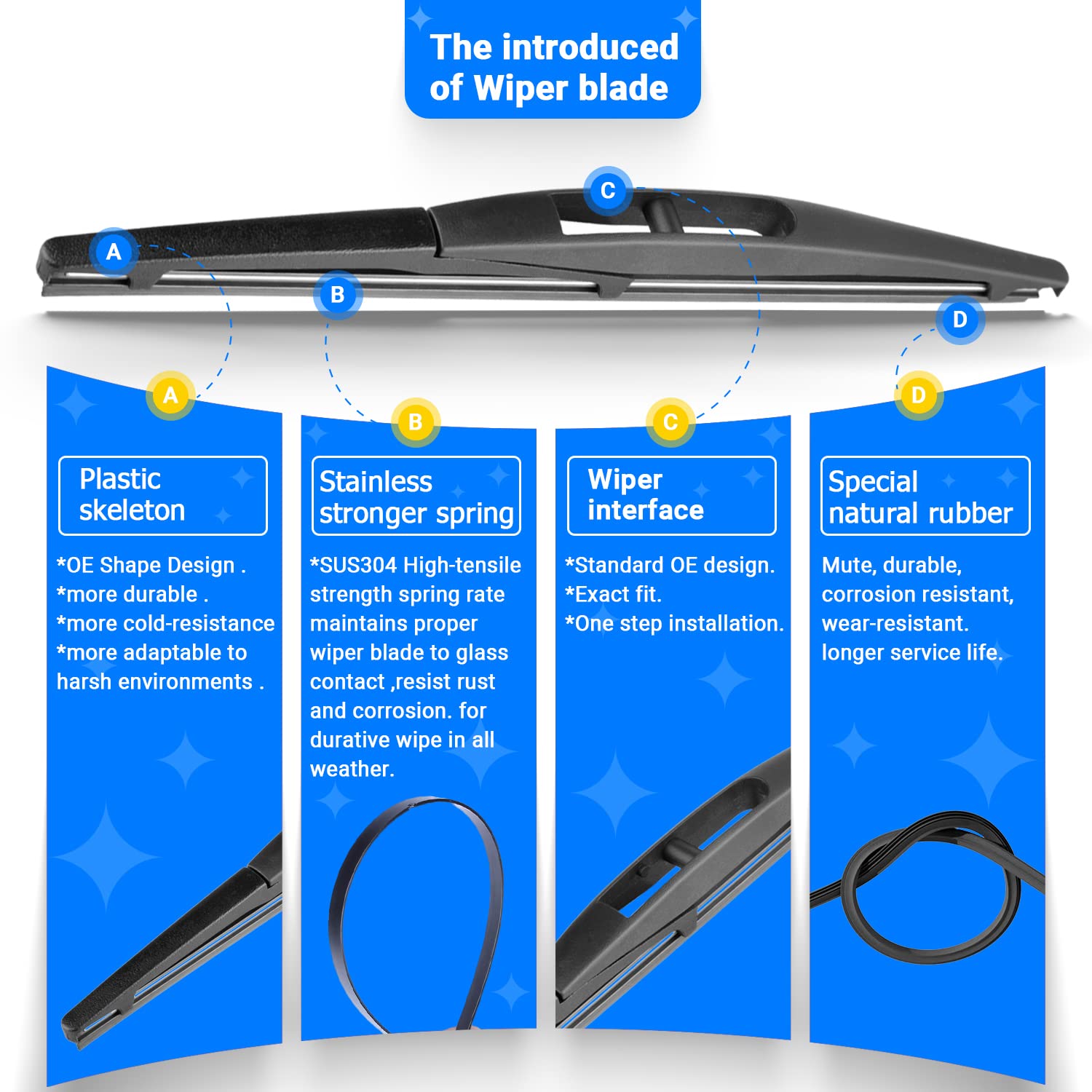 Raintok Windshield Wiper Blades Replacement For Mazda Cx3 Cx-3 2016 2017 2018 2019 Original Factory Quality Front Rear Wipers Bl