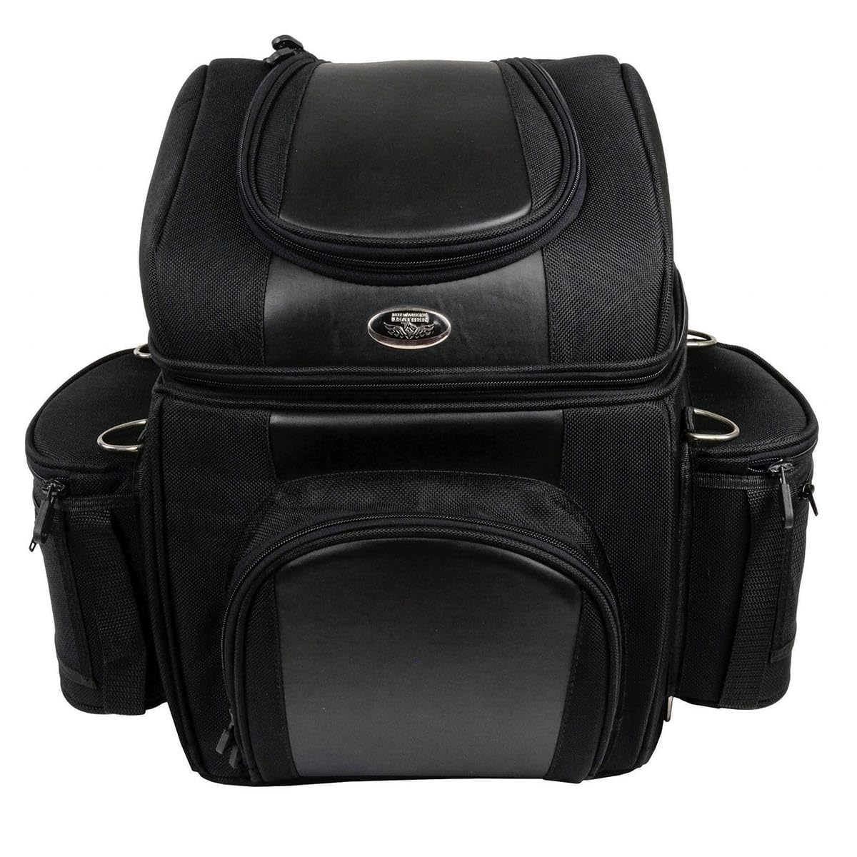 Milwaukee Leather SH682 Black Medium Motorcycle Textile Sissy Bar Travel Bag - One Size