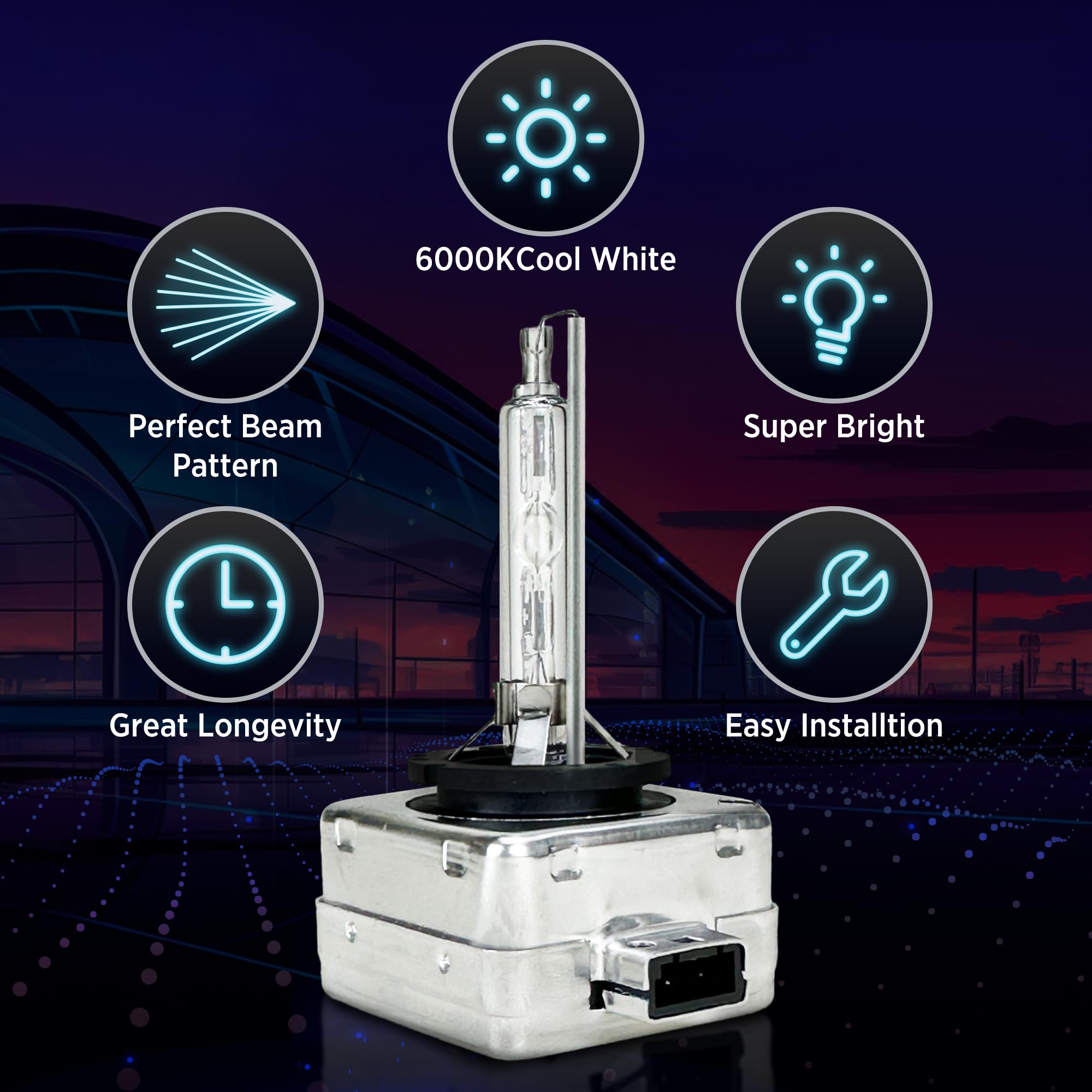 Innovited Hid Xenon D1S 10000K Replacement Bulbs (1 Pair)