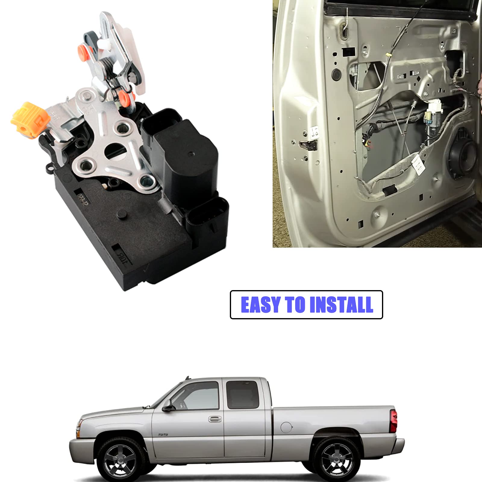Unikpas Rear Left Driver Side Door Lock Actuator Compatible For Chevrolet Silverado 2001-2006 Gmc Sierra 1500 2001-2006 Gmc Yukon 2000-2006 Cadillac Escalade 2002-2006 Replaces 15110651 15068504