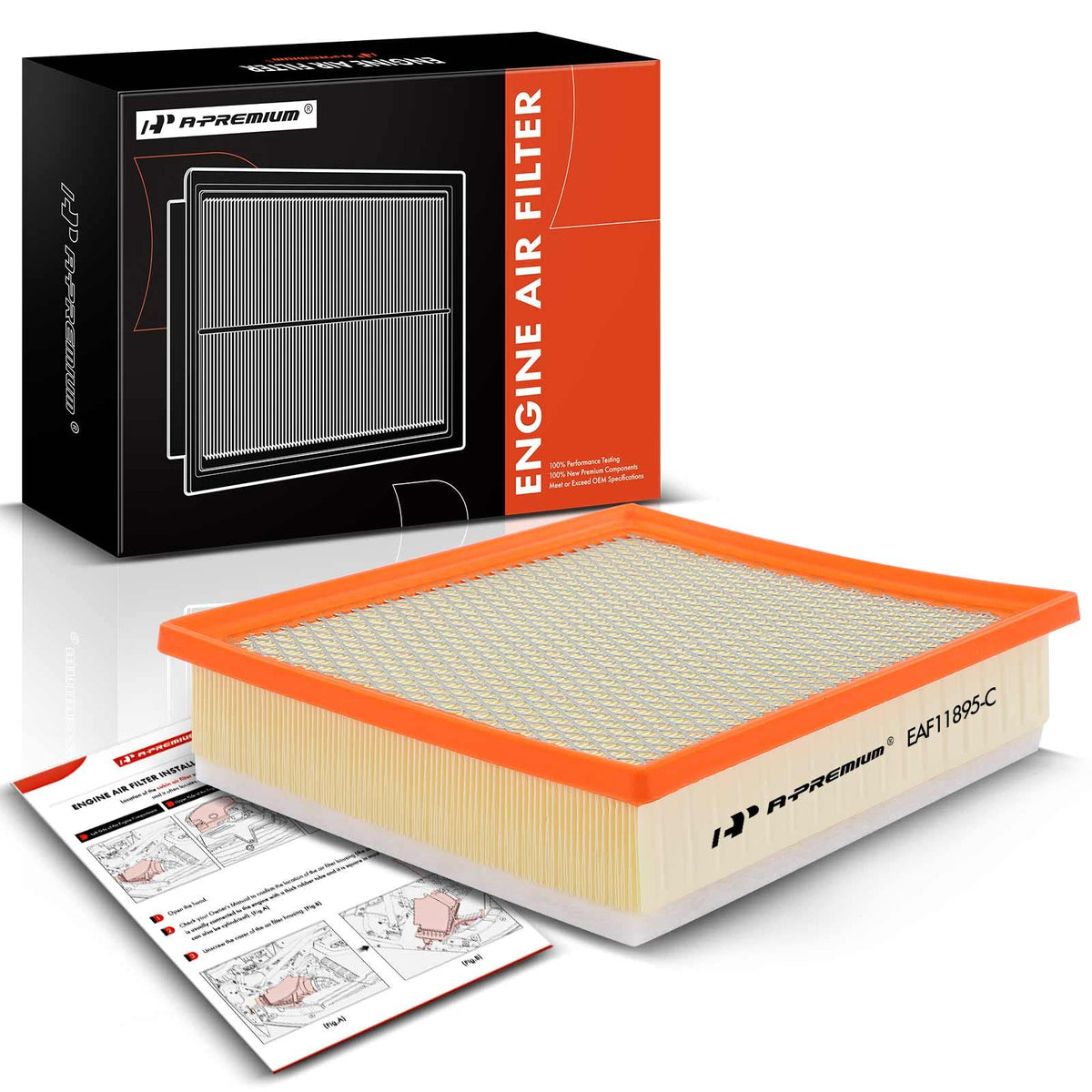 A-Premium Engine Air Filter Compatible With Toyota Models - Sequoia 2014-2022, Tacoma 2016-2023, Tundra 2013-2021, 3.5L 4.0L 4.6L 5.7L, Replace# 17801-0P100