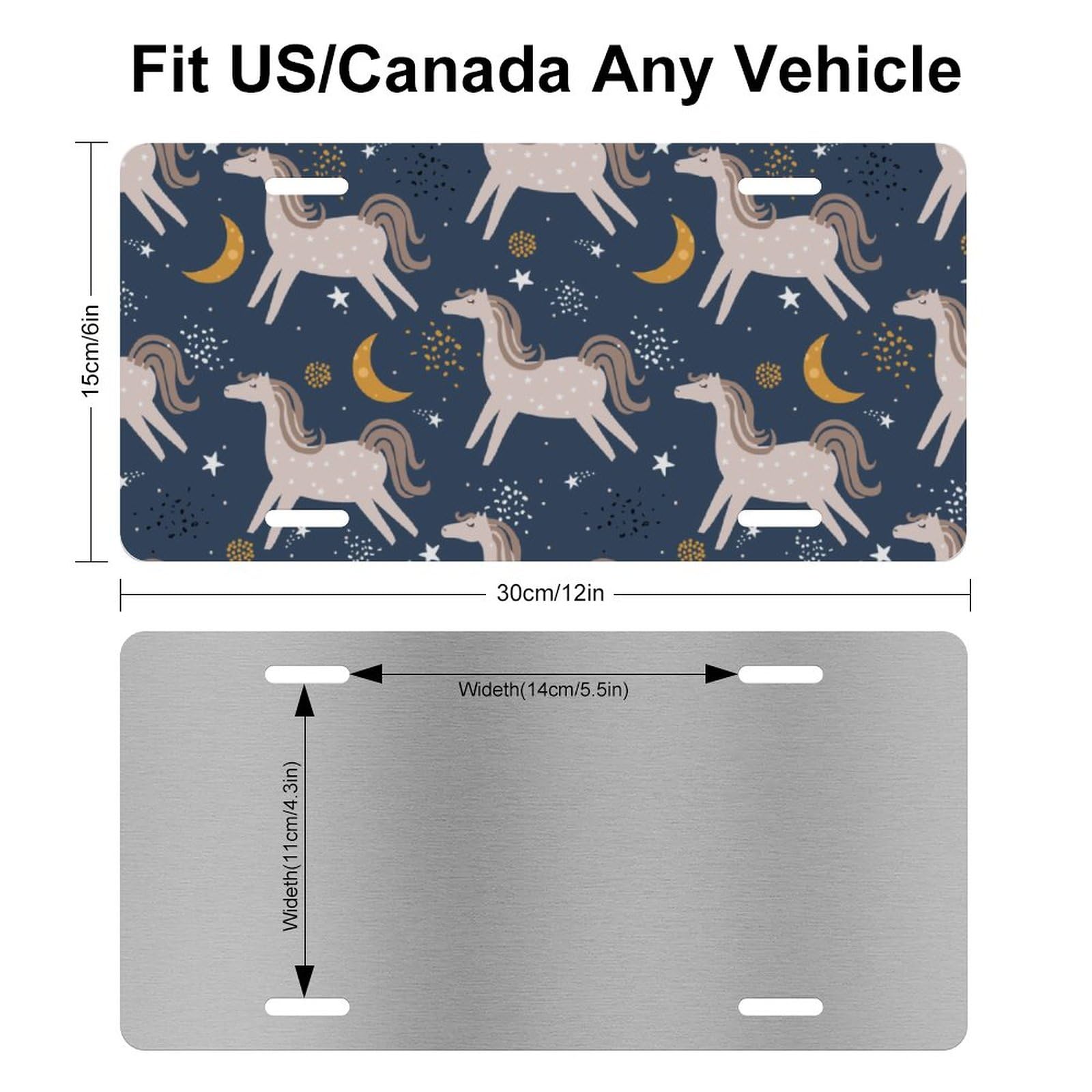 Muishi Colorful Horses Decorative License Plate, Vanity Tag, Metal License Plate, Aluminum Novelty License Plate Home Decor for