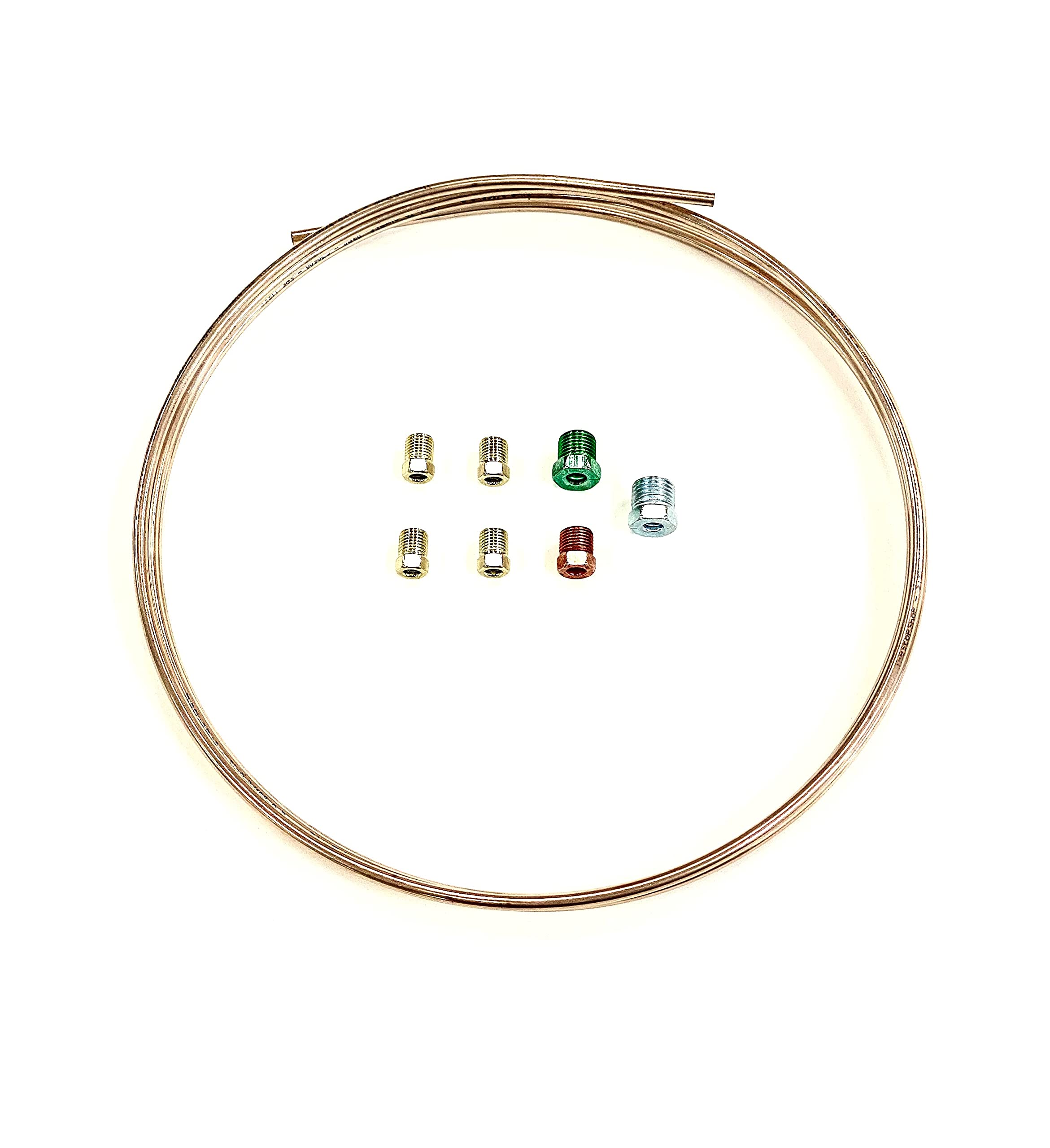 The Stop Shop 8 Feet Of 3/16 Inch (4.75 Mm) Copper Nickel Brake Line (.028 Wall Thickness) With Fittings