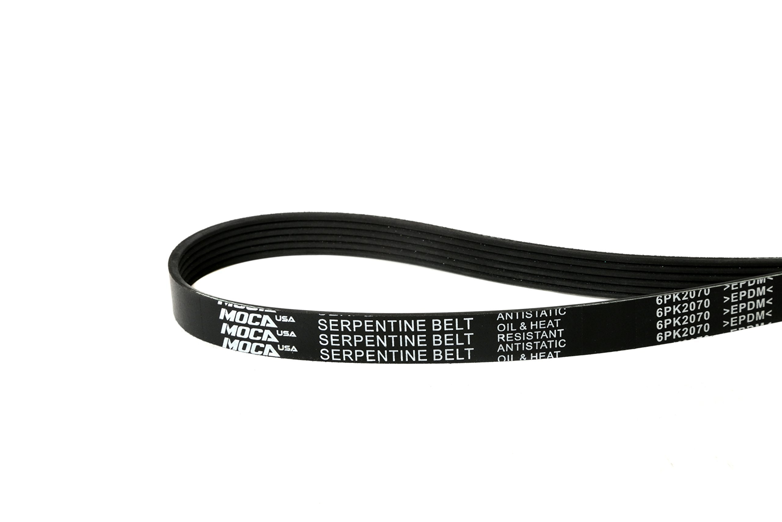 MOCA 6PK2070 EPDM Serpentine Belt Fits 2000-2004 Cadillac Deville & 2001-2005 Mercury Sable & 4.6L 3.0L DOHC 4-Door