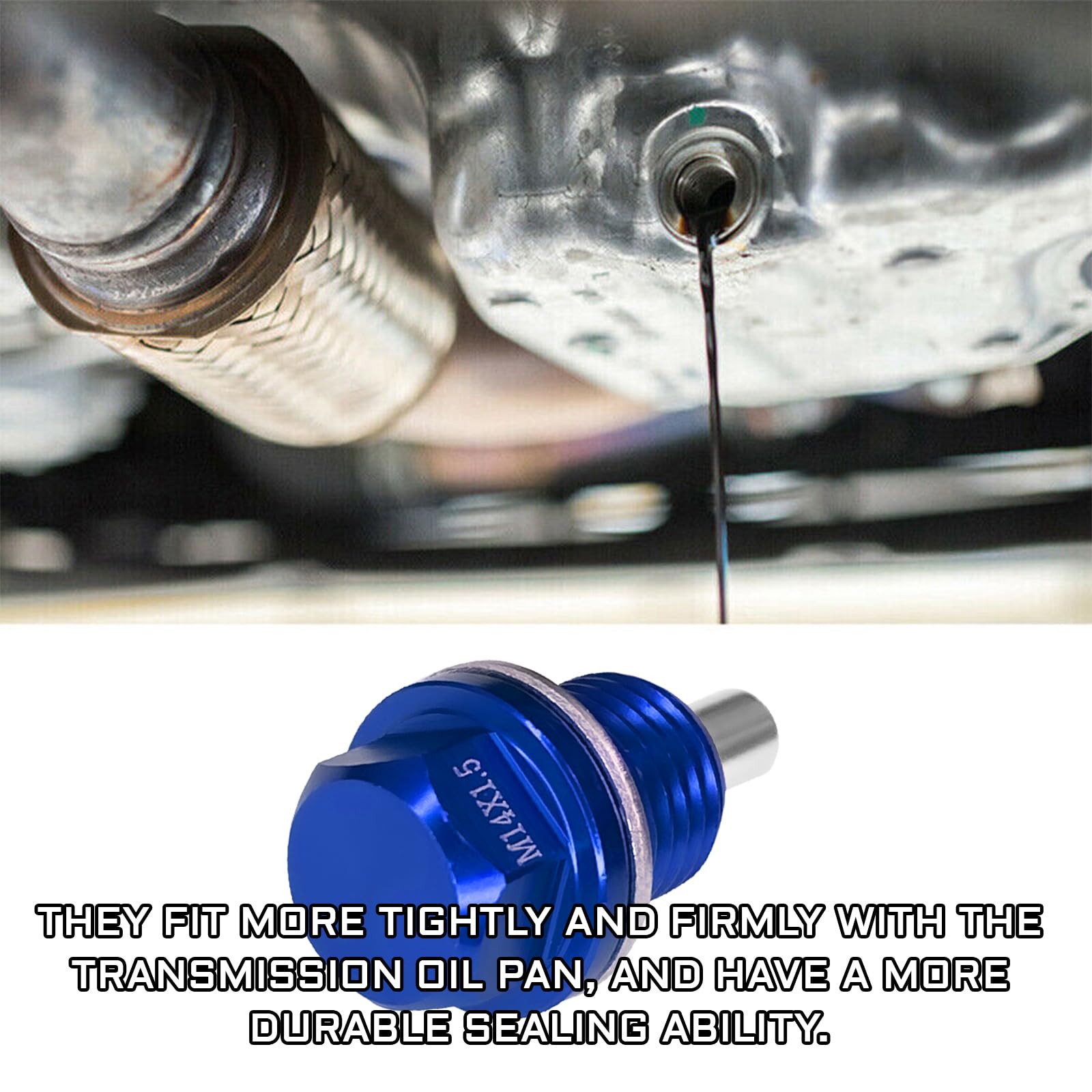 Hirificing M14  1.5 Car Magnetic Oil Drain Plug Removal Tool, Aluminum Alloy Oil Pan Sump Drain Nut Bolt Screw Repair Kit for Mo