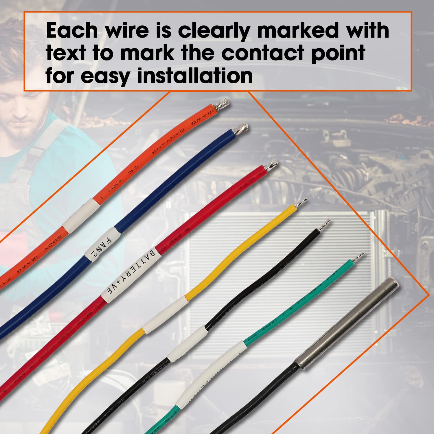 Fexhull Digital Radiator Fans Controller Swith 12V and 24V, Adjustable Temperature Range Digital Electric Thermatic Fan Switch K