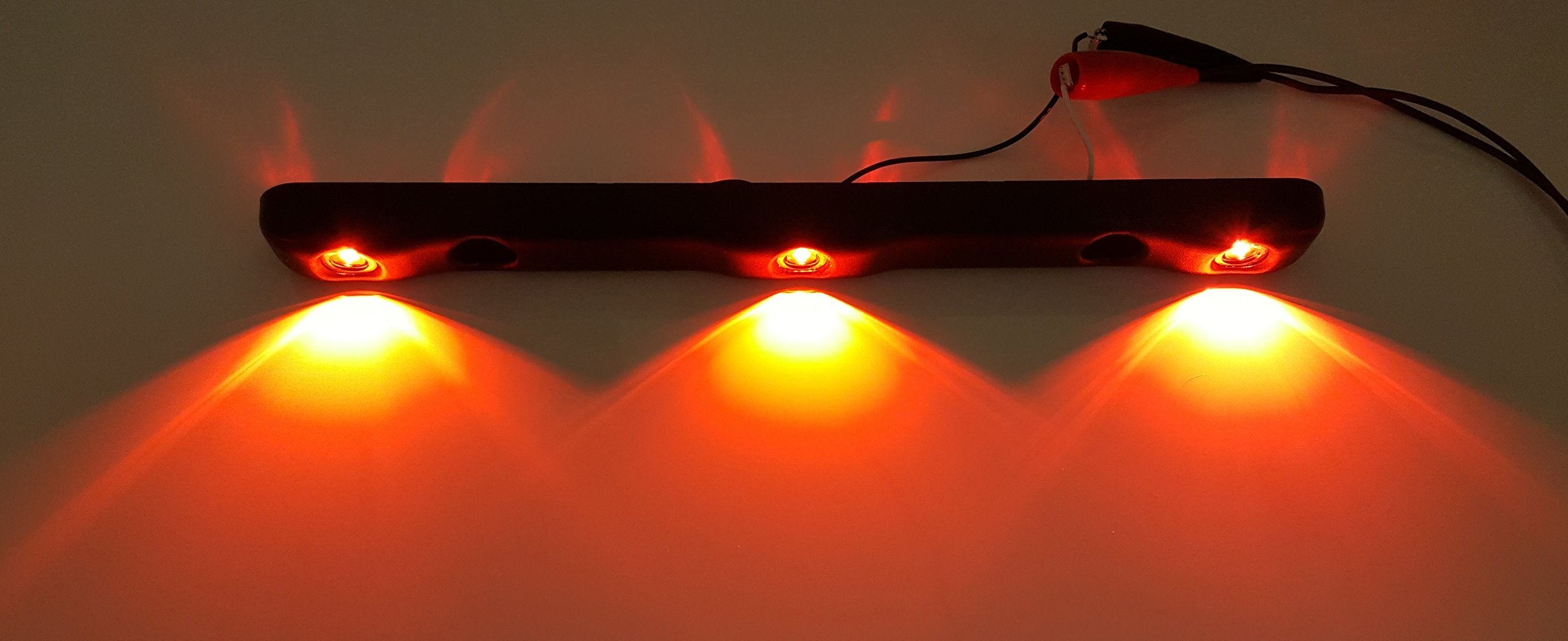 Fully Submersible Tecniq Heavy Duty Identification Bar - 3 Red Leds W/ Rugged Black Body - Made In Usa (Over 80'')