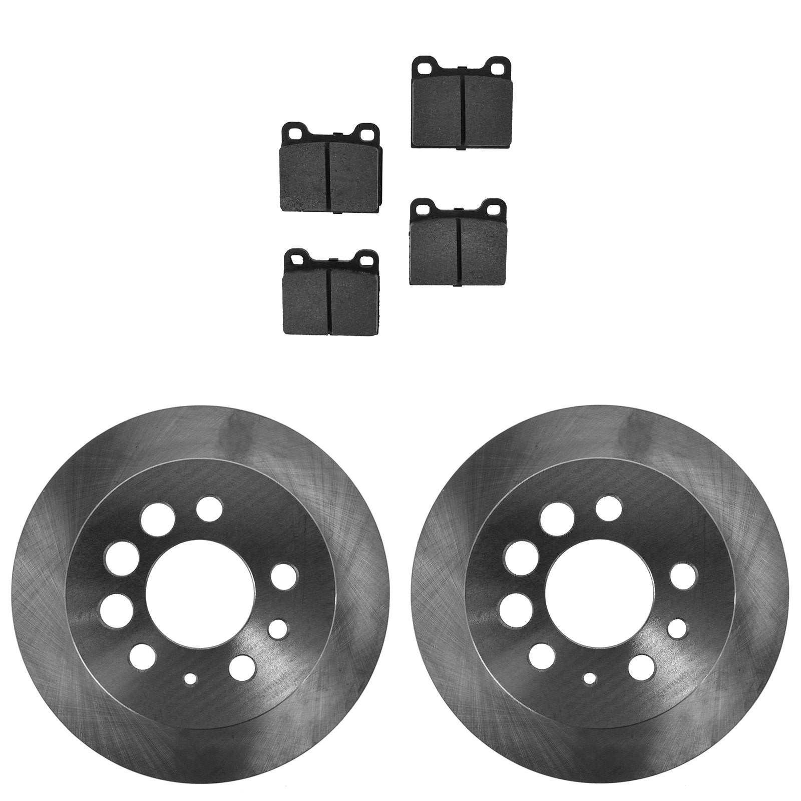 Trq Brake Rotor & Semi Metallic Brake Pad Rear Left Right Kit Set For Volvo