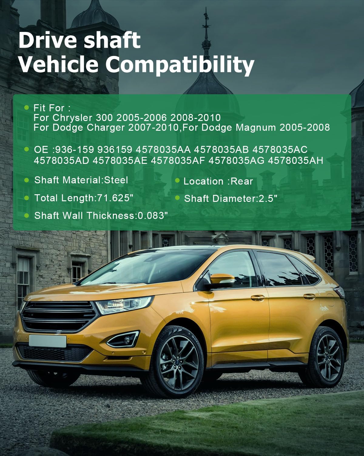 Scitoo?71.625''?Steel Rear Driveshaft Assembly Drive Shaft Prop Shaft For Chrysler 300 For Dodge Charger For Dodge Magnum 2005-2