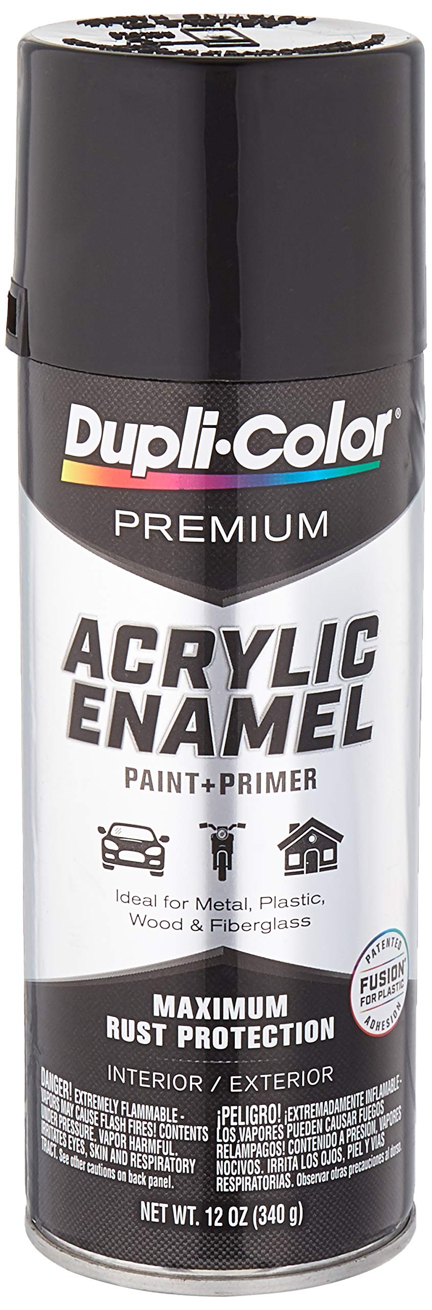 Dupli-Color Epae100 Premium Acrylic Enamel Spray Paint - Gloss Black - 12 Oz. Aerosol Can