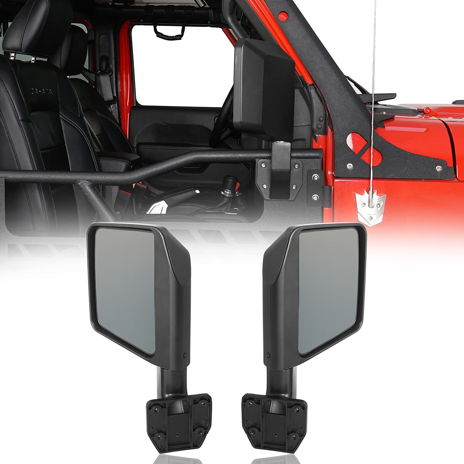 u-Box for Jeep Door Off Mirror Half Summer Door Mirrors Compatible with Jeep Wrangler JK JL Gladiator JT 07-25 - Pair