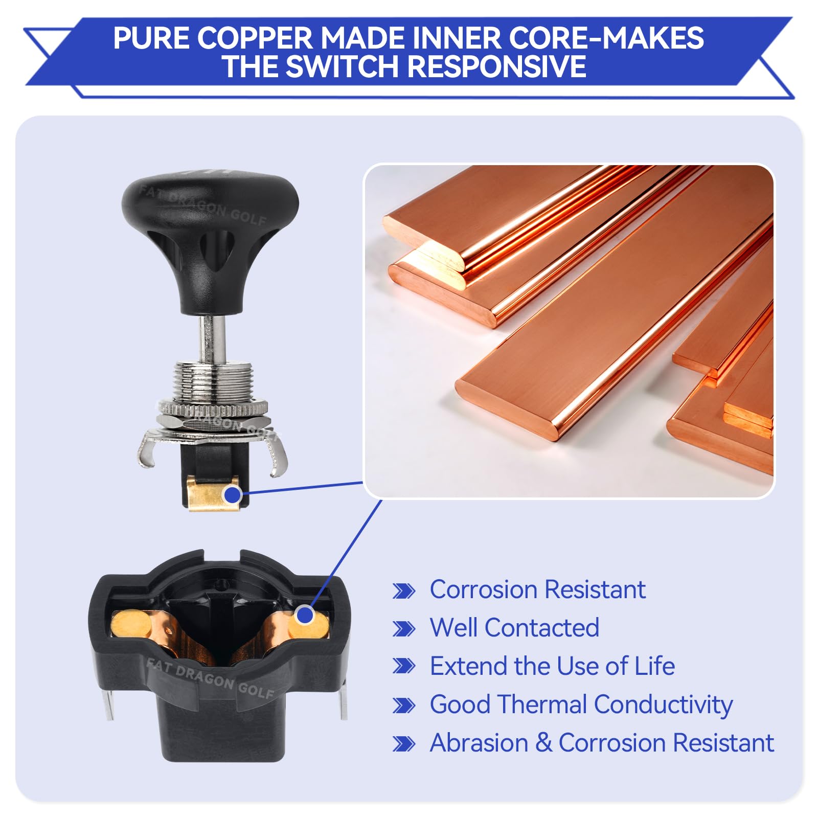 Panglong Universal Golf Cart Light Switch, Push Pull Headlight Switch Button-12Volt Replace For Golf Cart Club Car, Yamaha, Ezgo