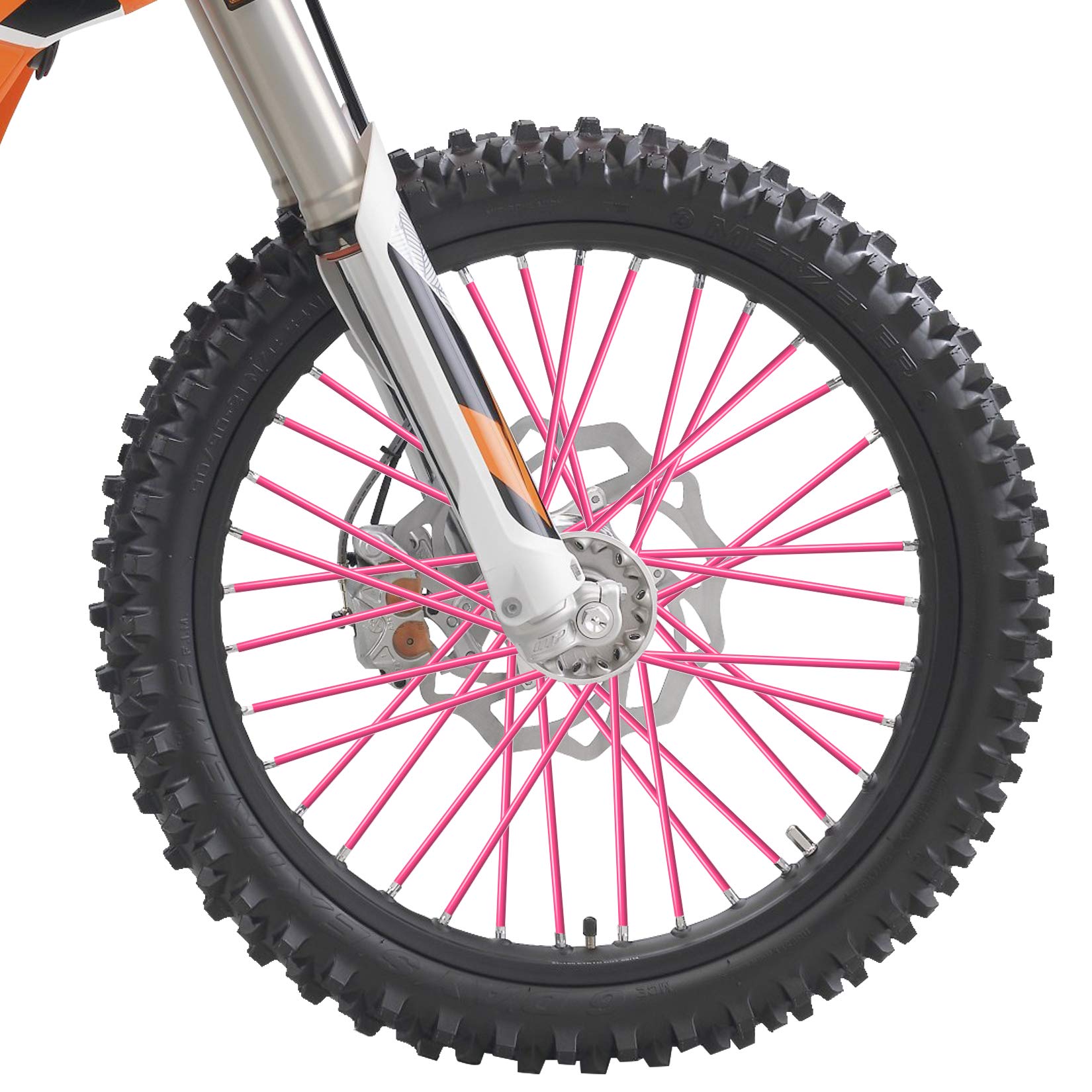 Psler 72 Pcs Pink Spoke Skins Spoke Covers Trim Wrap Cover Decoration Protector Pipe Motorcycle Motocross Pit Dirt Bike