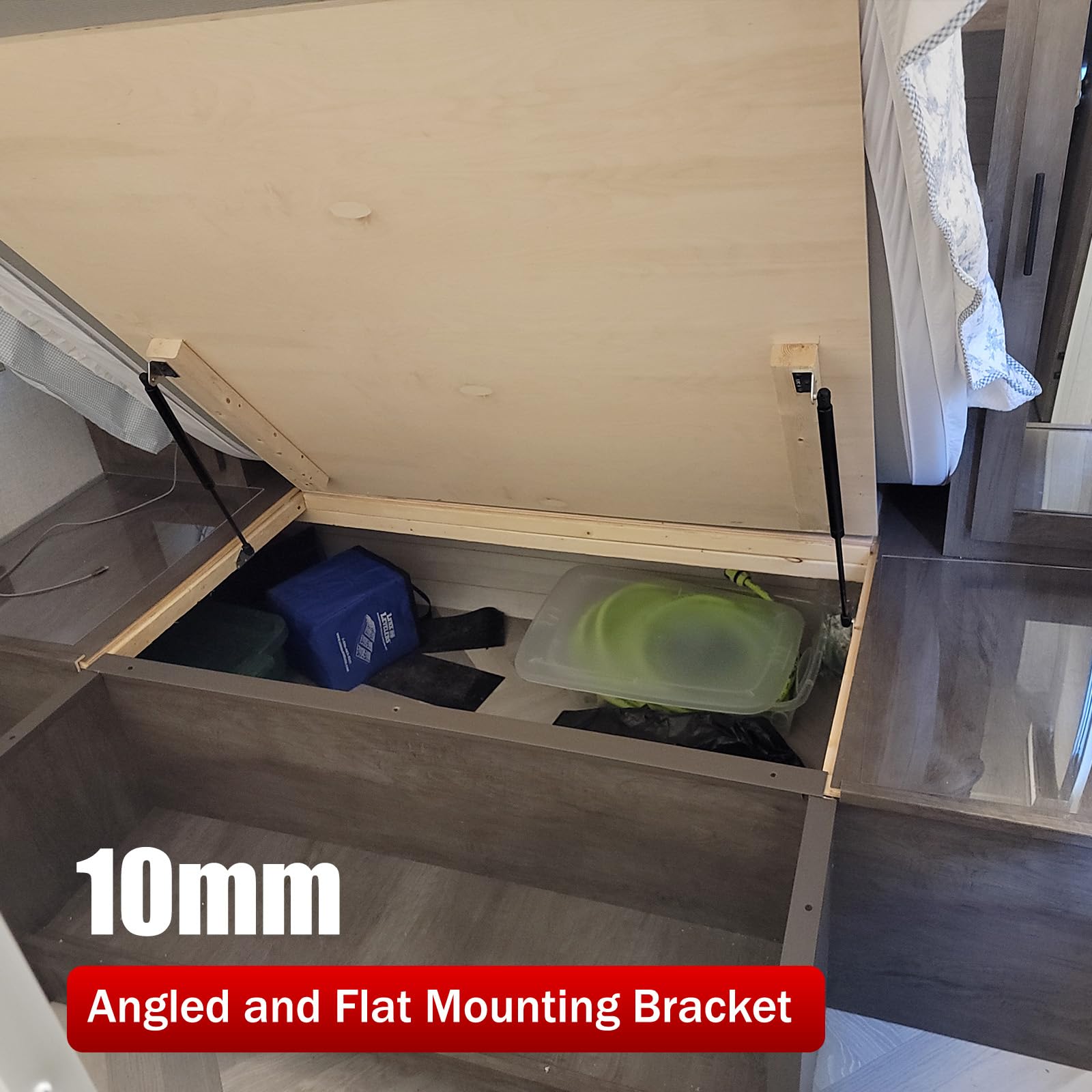 Vepagoo 10Mm Ball Stud Mounting Bracket For Gas Shock Spring Strut Prop Lift Support With 2Pcs L-Type, 2Pcs Flat-Type And 16Pcs