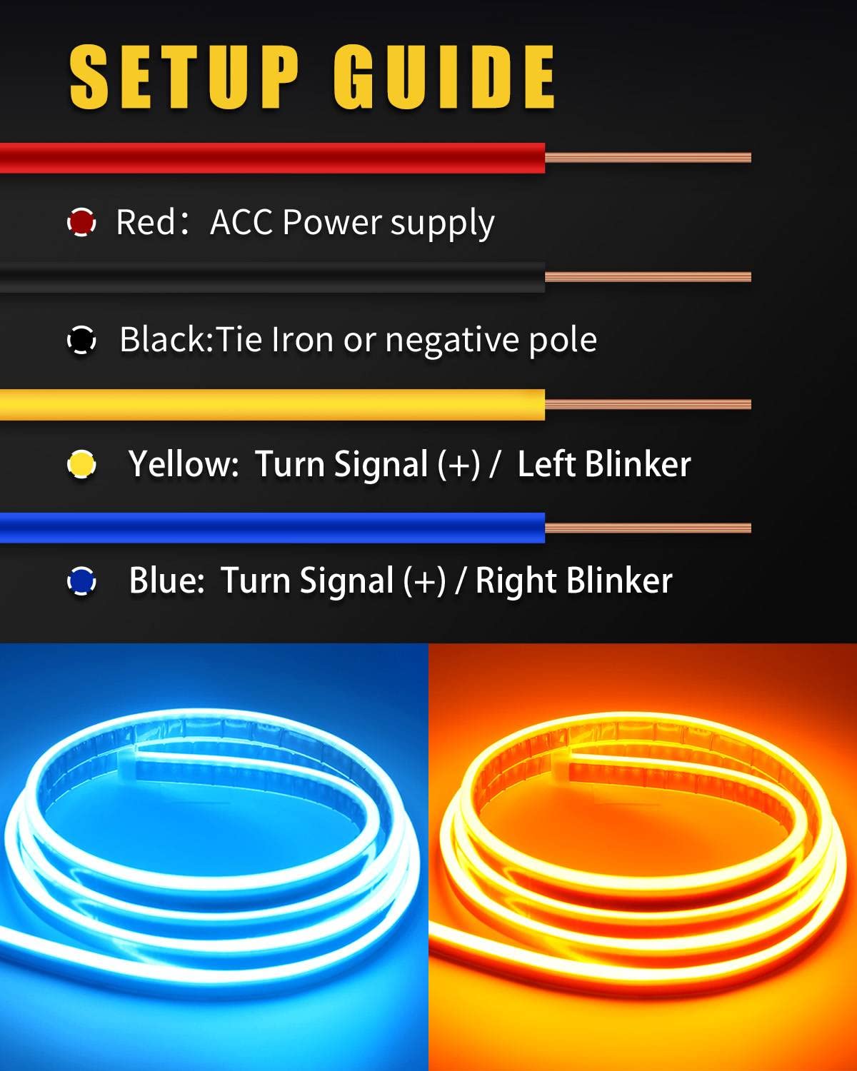 Sequential Turn Signal Light Strip Dynamic Scan Start Up Led Hood Lights Flexible Drl Daytime Running Light For Car,Truck,Suv,Du