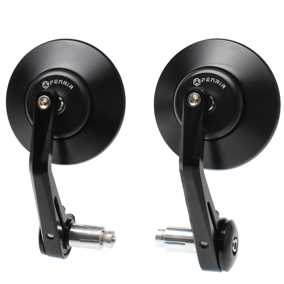 Fenrir Cnc Aluminum Alloy Round Cafe Racer Retro Black Motorcycle Bar End Mirror WBCARB07XRV4RZP