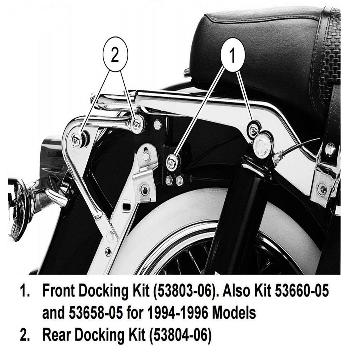 Detachable Front Docking Hardware Kit For Harley Touring 1997-2008,Road King, Road Glide, Street Glide & Electra Glide(Replace:53803-06) Also 53660-05, 53658-05 For 1994-1996 Models