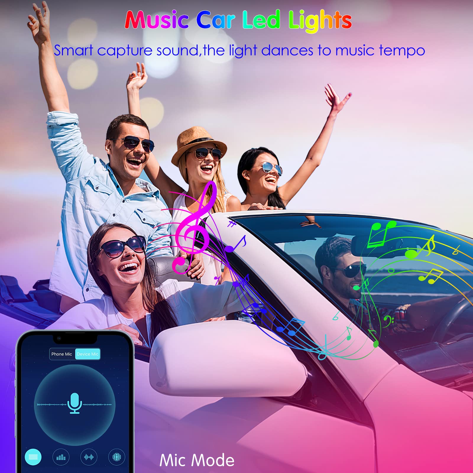 Interior Car Lights Keepsmile Car Accessories App Control With Remote Music Sync Color Change Rgb Under Dash Car Lighting With C