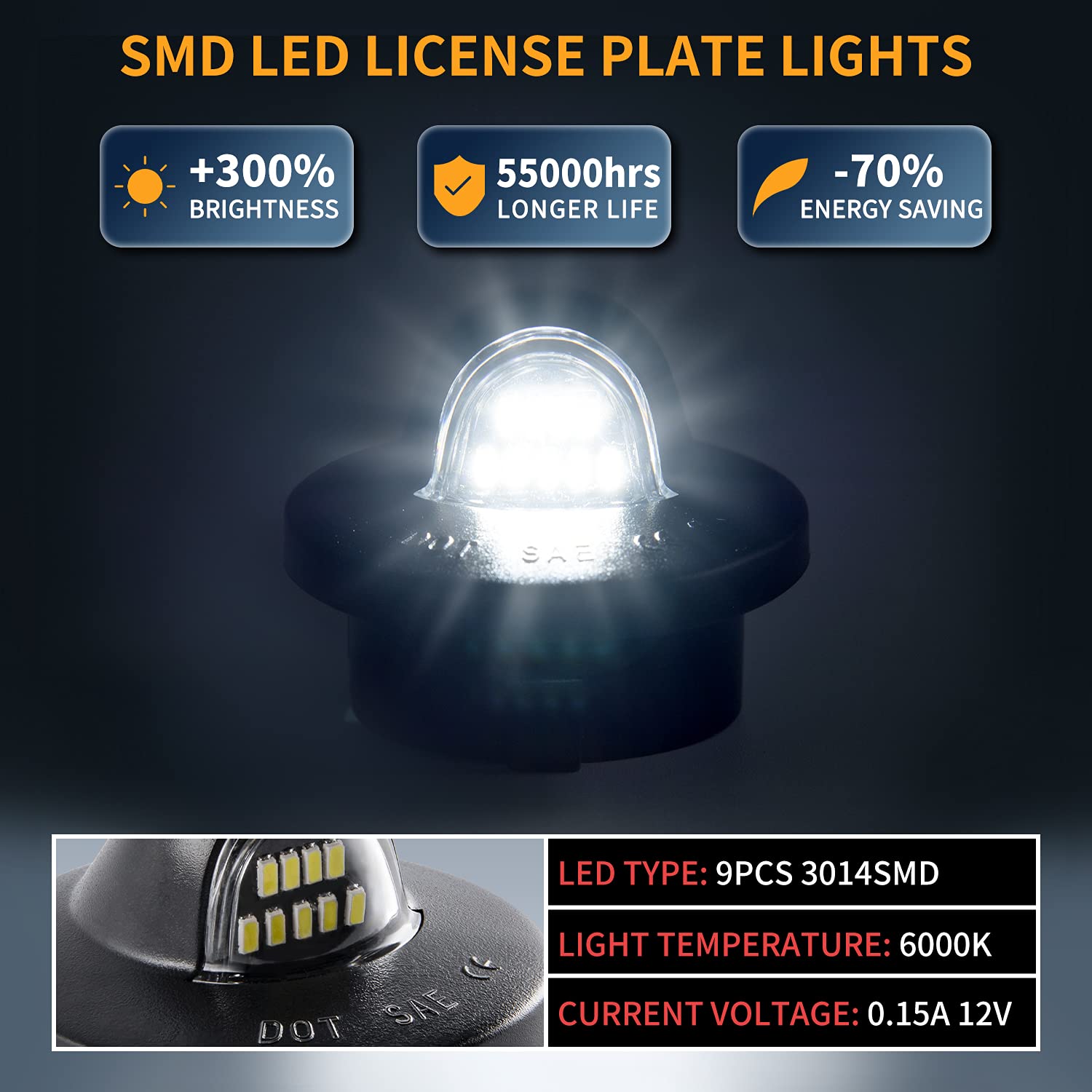 Gempro License Plate Light Assembly Led Tag Lamp Replacement For Ford F150 F250 F350 F450 F550 Superduty Bronco Excursion Ranger