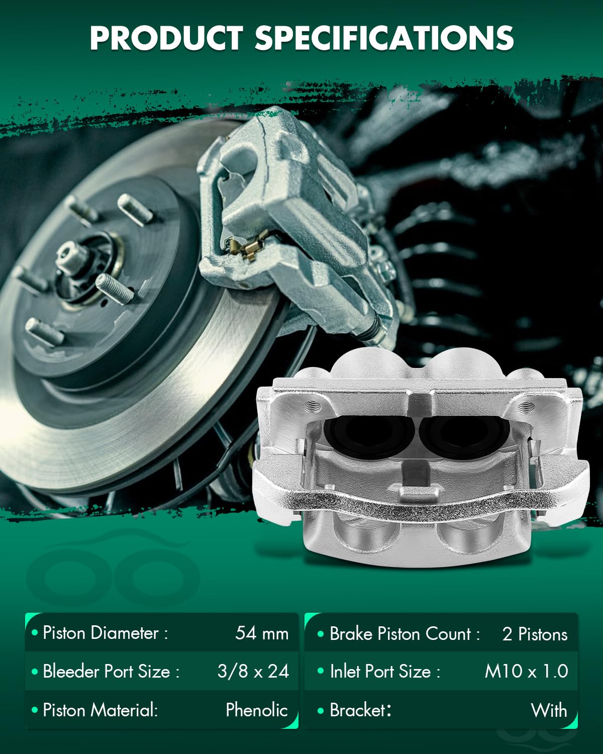 Scitoo Front Right Brake Caliper With Bracket 18-B4974 Compatible For Ford For F-150 2005-2008 For Lincoln Mark Lt 2006-2008