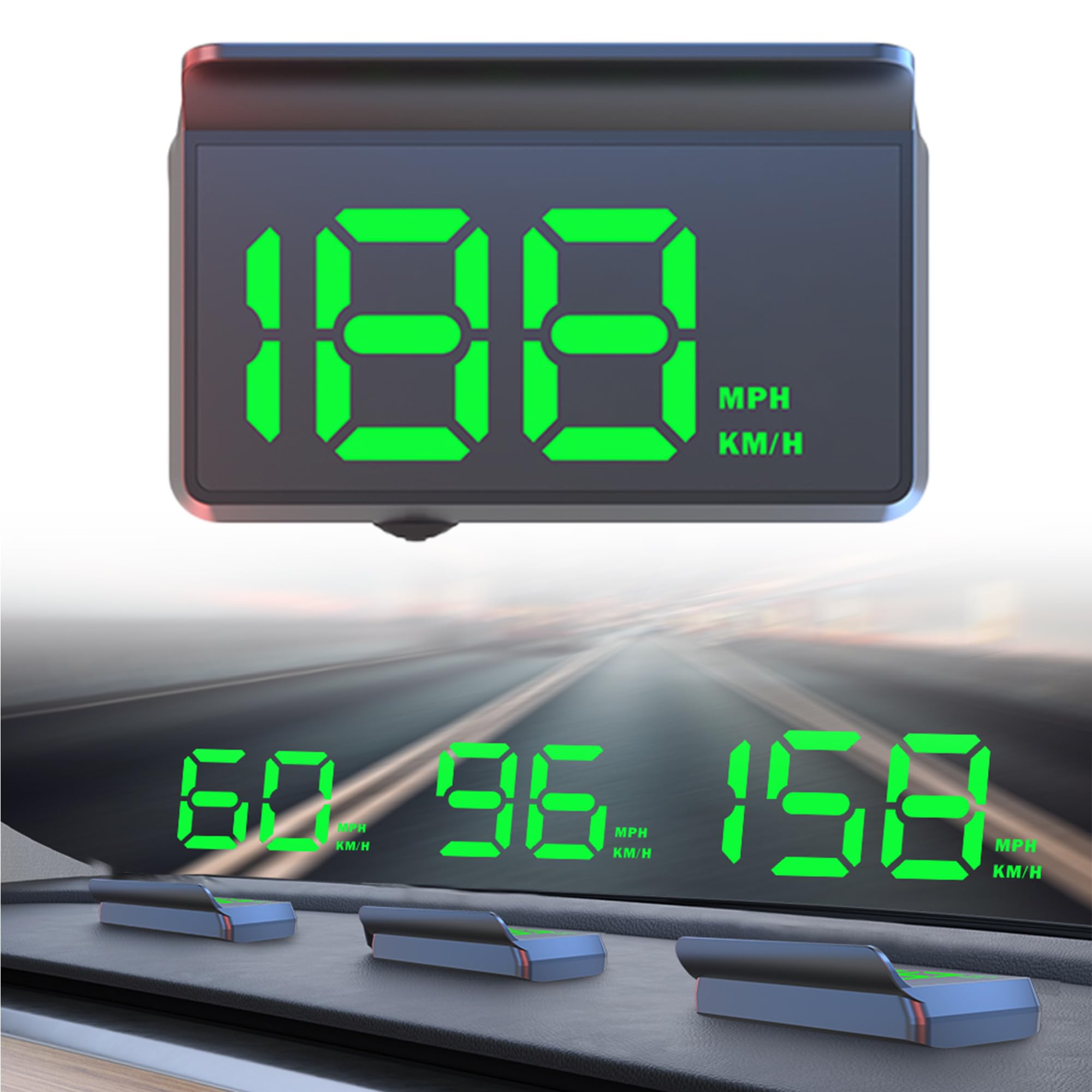 YSEDF New Auto Dimming HUD with Sunshade, 3.5 Large Screen White Heads Up Display for Cars, USB Powered Digital GPS Speedometer,