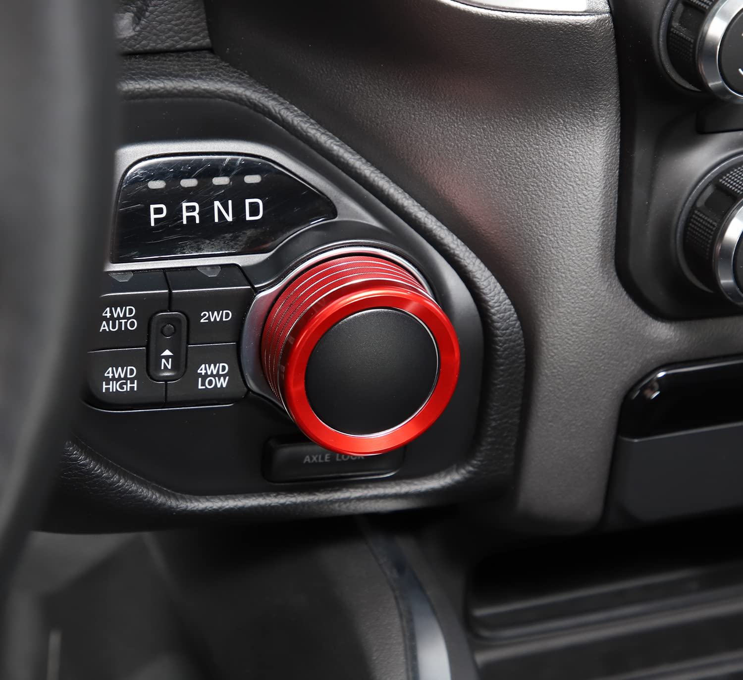 Voodonala For Dodge Ram Aluminum Headlight Headlamp & Gear Shift Shifter Shift Lever Selector Knob Switch Adjustment Knob Cover