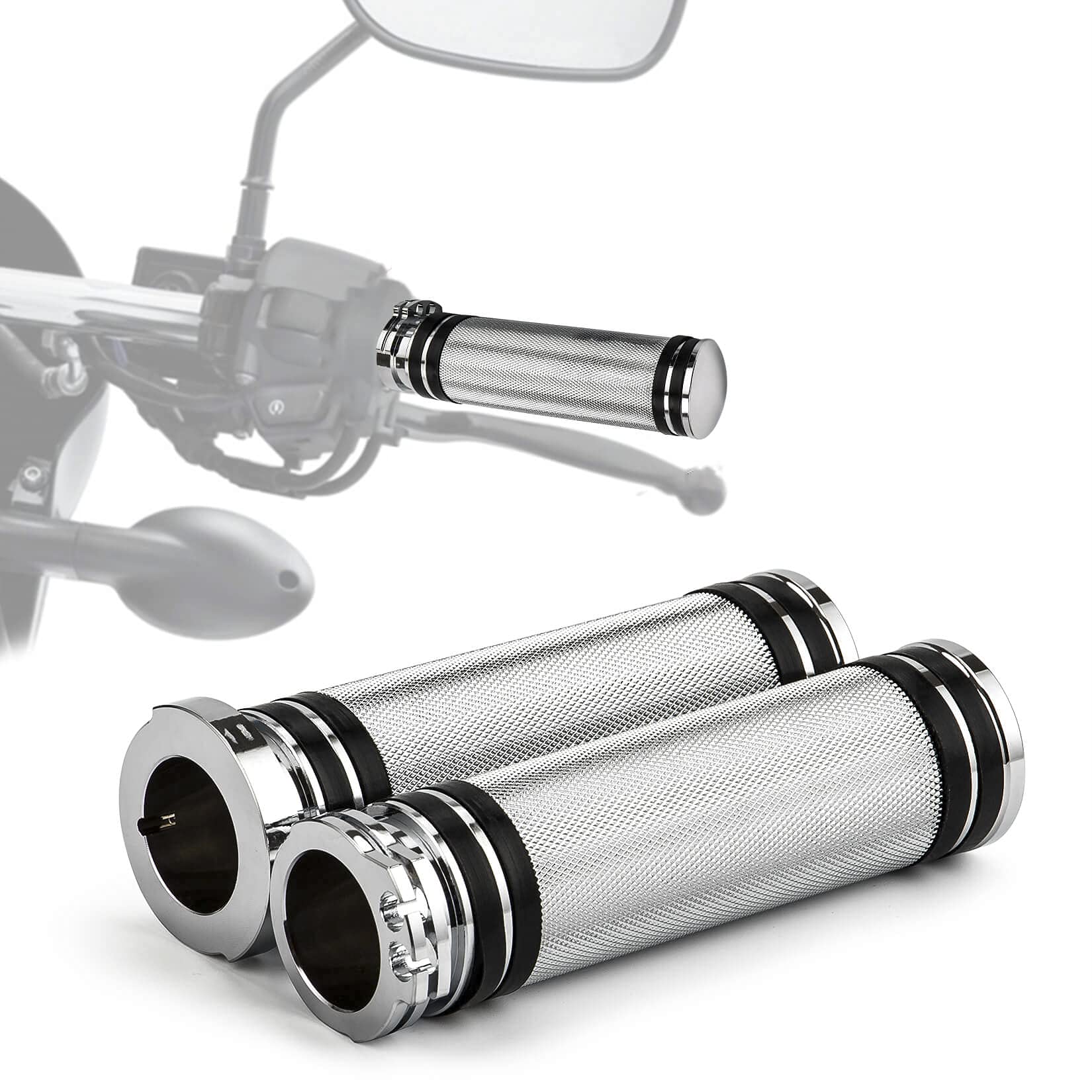 Motorcycle 1'' Inch Hand Grips 25mm Handlebar Grips Billet Universal for Sportster Fatboy Dyna Softail VRod Cafer Chopper Bobber