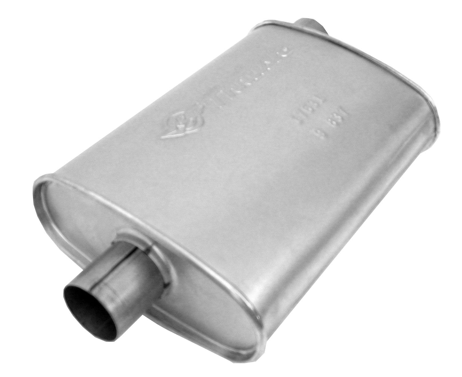 Thrush Muffler Mellow Performance Tone Inlet 2.25 Pipe Connection Offset Outlet 2.25 Center
