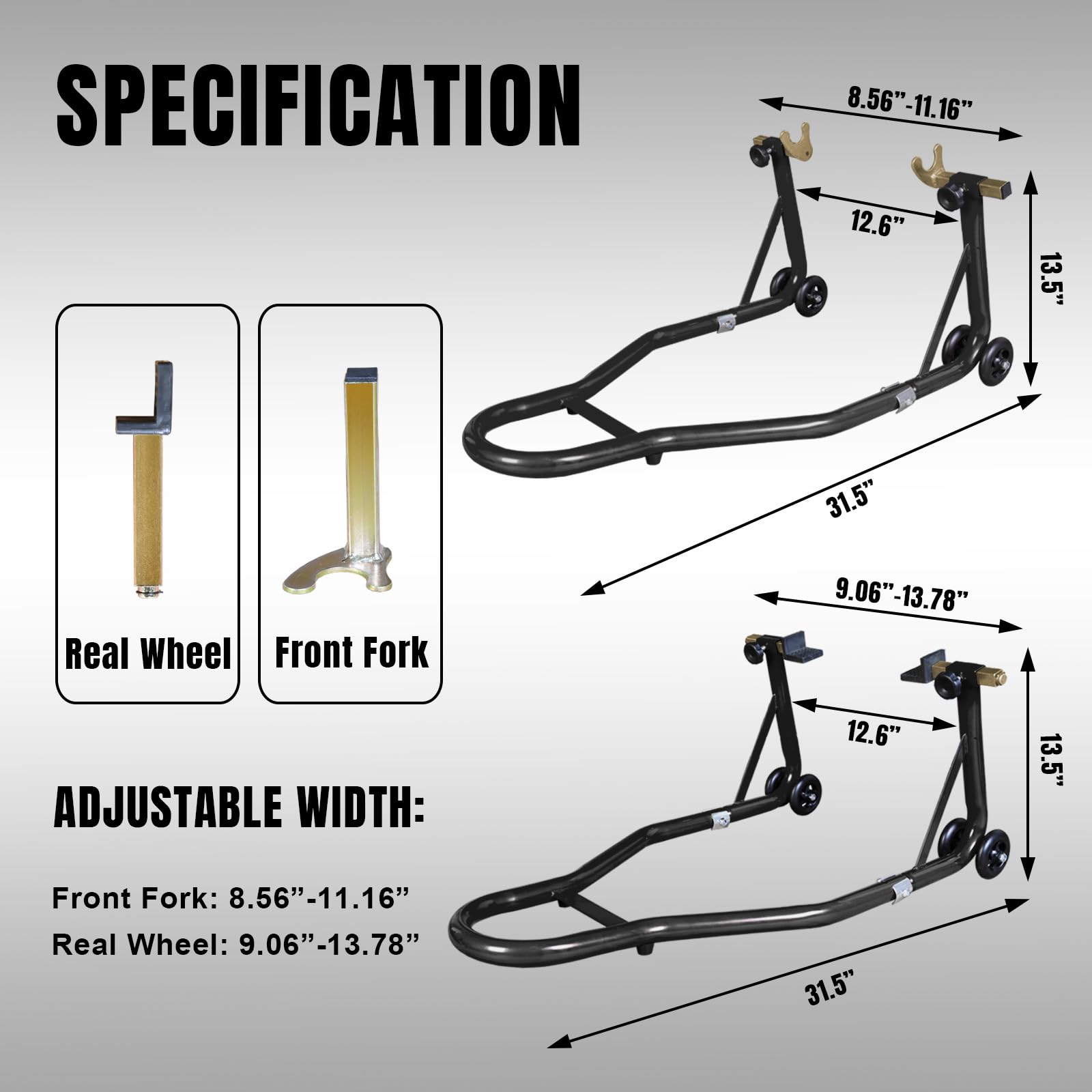 Jack Boss Motorcycle Stand Rear Combo Wheel Lift Stand, 500Lbs Capacity,Swingarm Spool Paddock Stand For Sport Bike,Fit For Yama