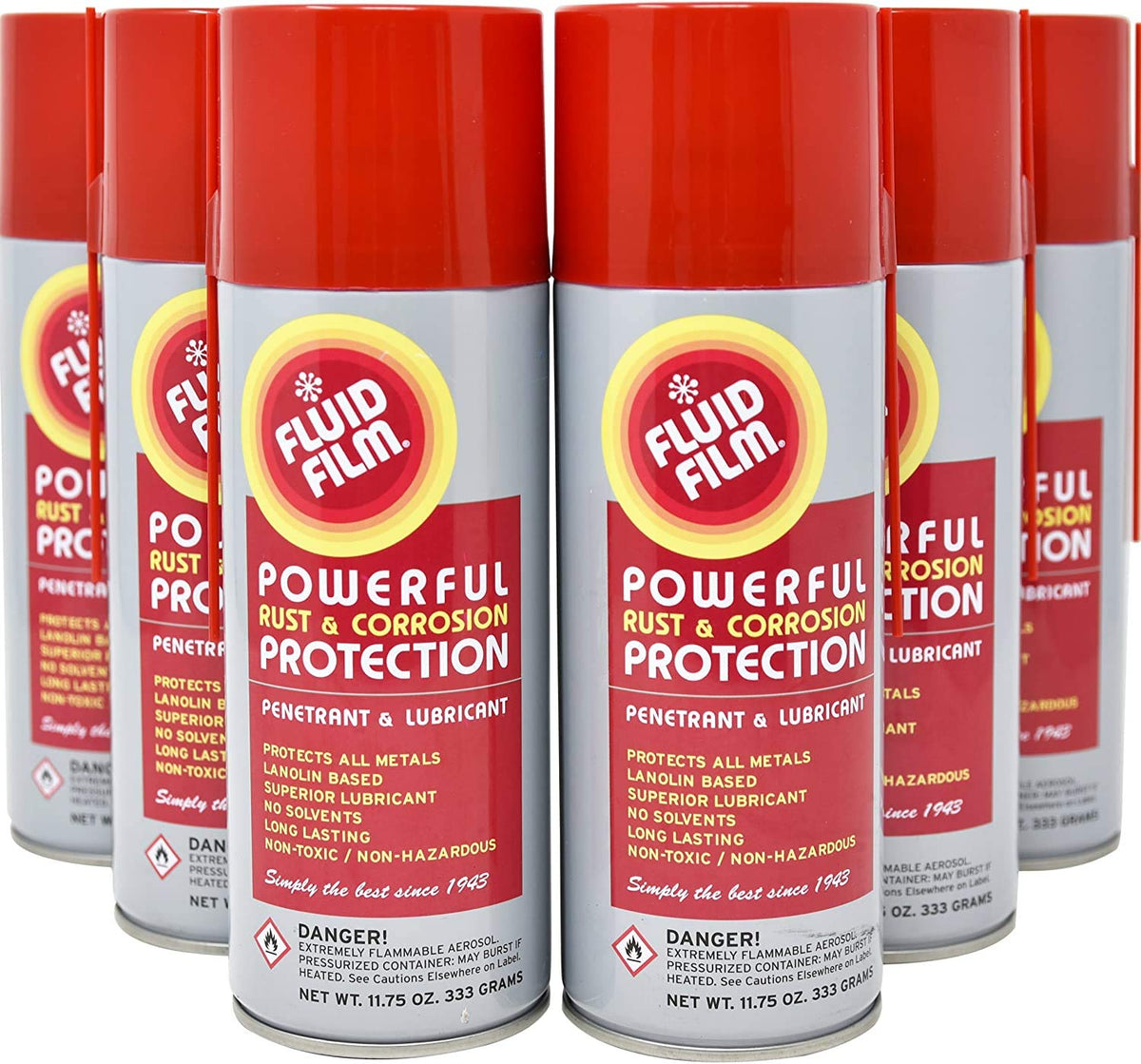 Fluid Film Rust & Corrosion Protection, Metal Surface Penetrant & Lubricant, Marine, Automotive, Industrial, Home, 11.75 Oz Aero