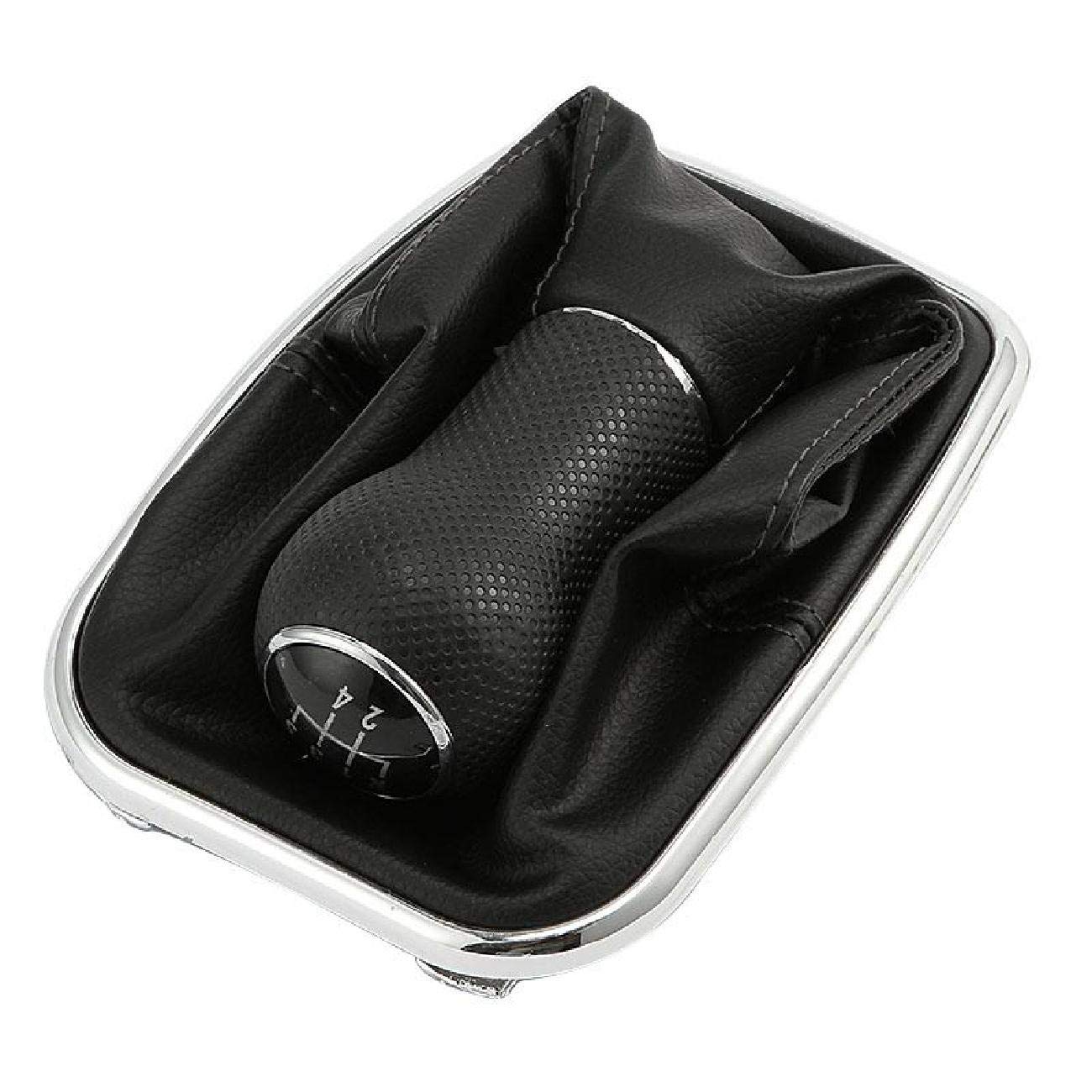 Partol 5 Speed Manual Shift Knob Boot, Car Gear Shifter Knob Gaiter Stick Head Lever Pu Leather For Vw Volkswagen Mk4 Golf/Gti/R