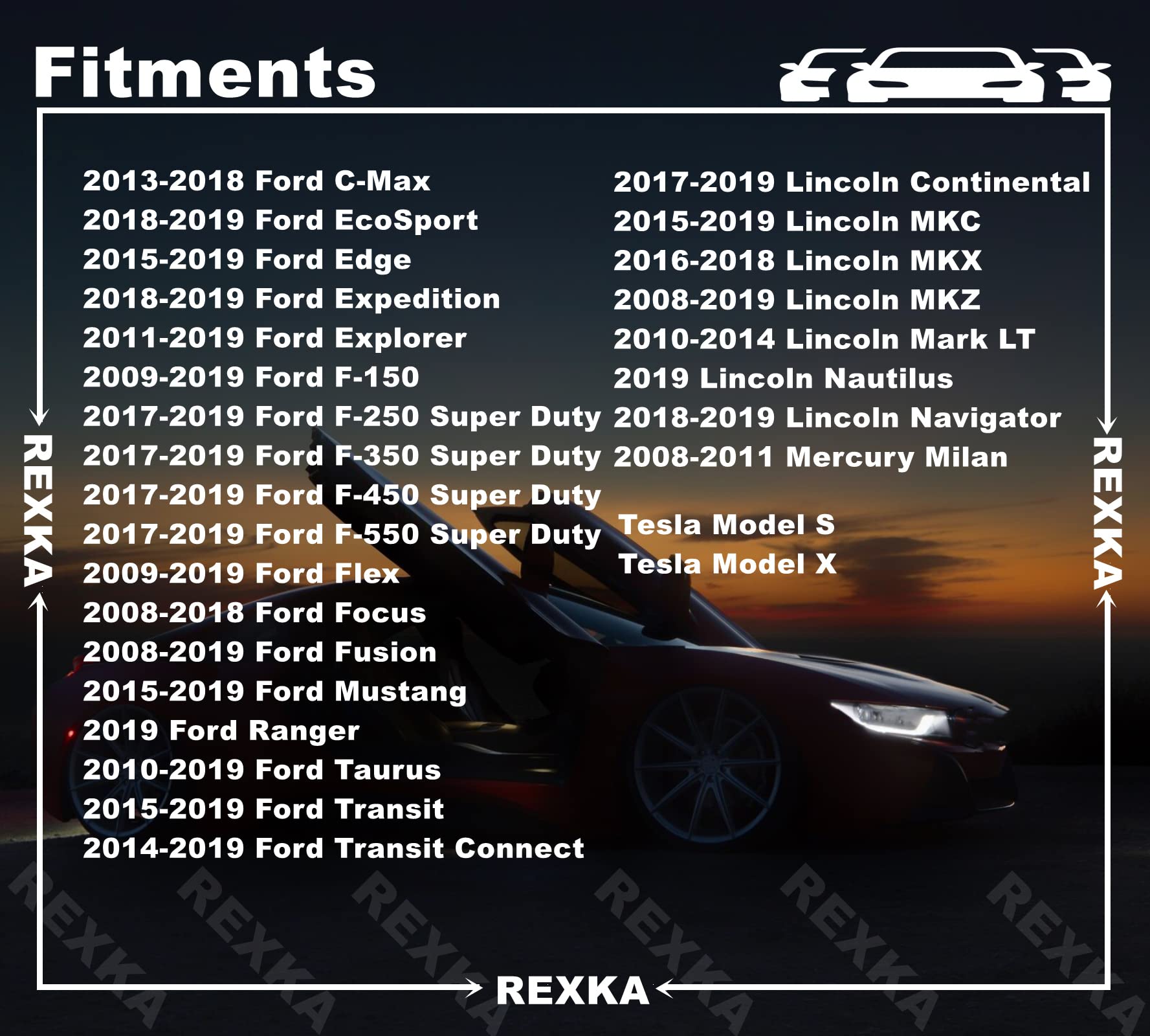 Rexka 20Pcs Door Trim Panel Retainer Clip For Ford W713297-S300 C-Max Edge Escape Explorer F-150 Mustang Focus Flex Fusion Tauru