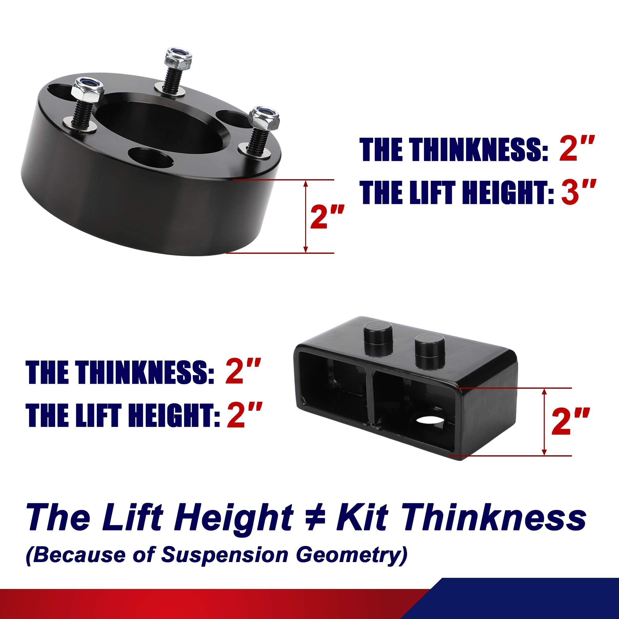 Leveling Lift Kits Compatible With 2004-2020 F150, 3 Inch Front+2 Inch Rear Strut Spacers Leveling Kit For F150 2Wd 4Wd