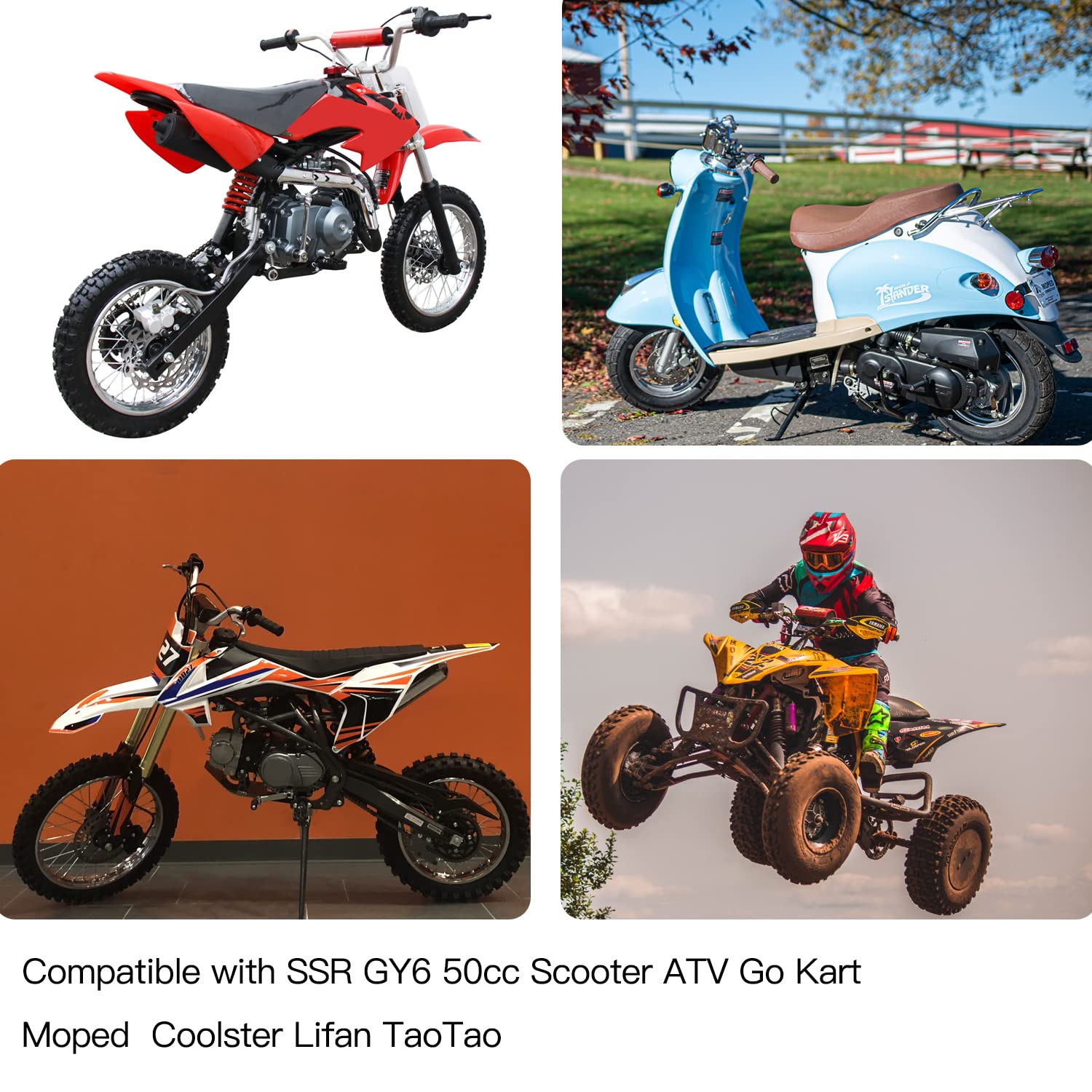 Grehua Dirt Bike Gas Line With Filter Compatible With Gy6 50Cc 90Cc 110Cc 150Cc 139Qmb 157Qmj Taotao Ssr Trailmaster 150 Xrs Go Kart Atv Motorcycle Pitbike Scooter Moped Quad Buggy Parts Black
