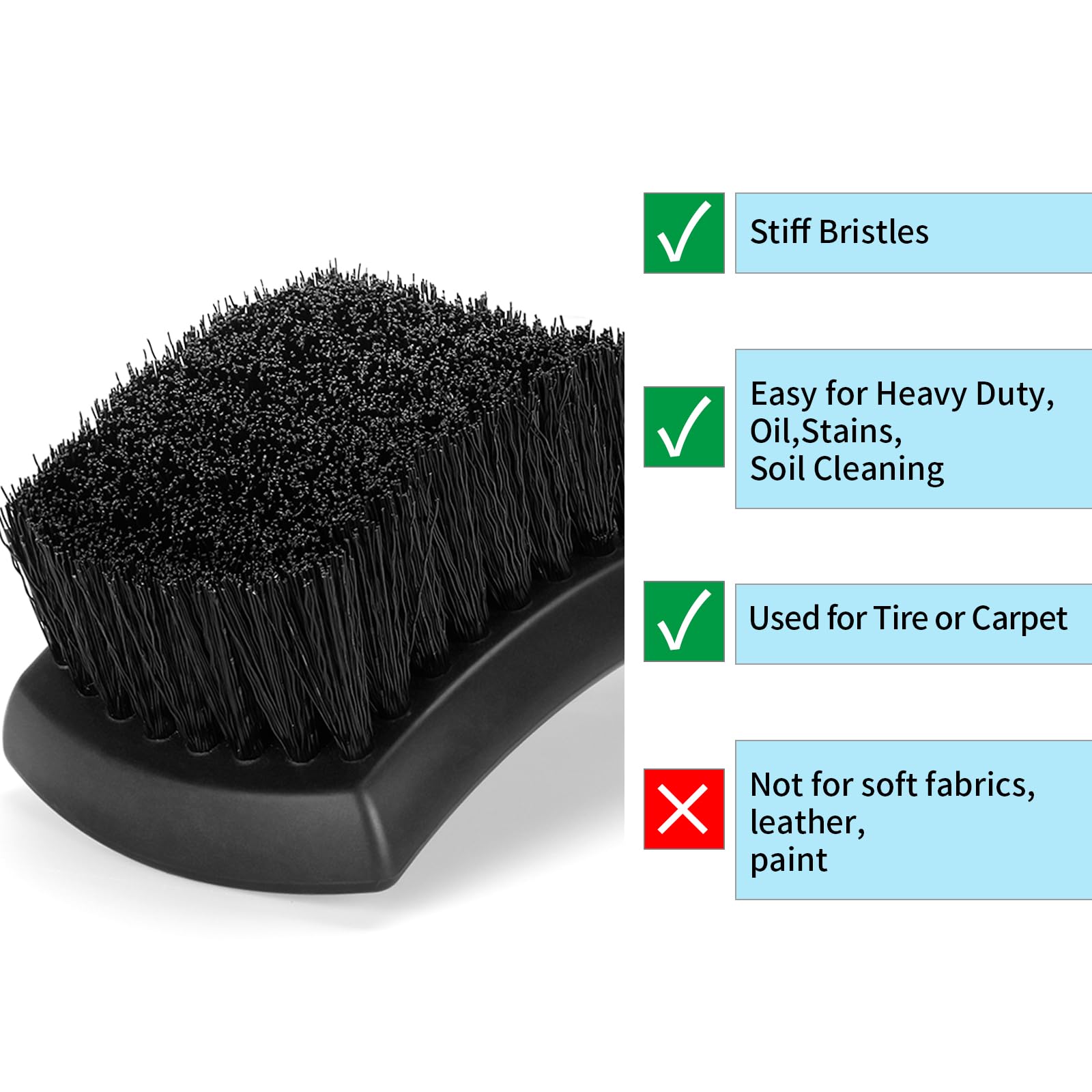 Fitosy Wheel Rim & Tire Brush Set, Soft & Stiff Bristle Wash Cleaning Supplies Kit for Car Body Exterior Surface, Carpet, Truck,