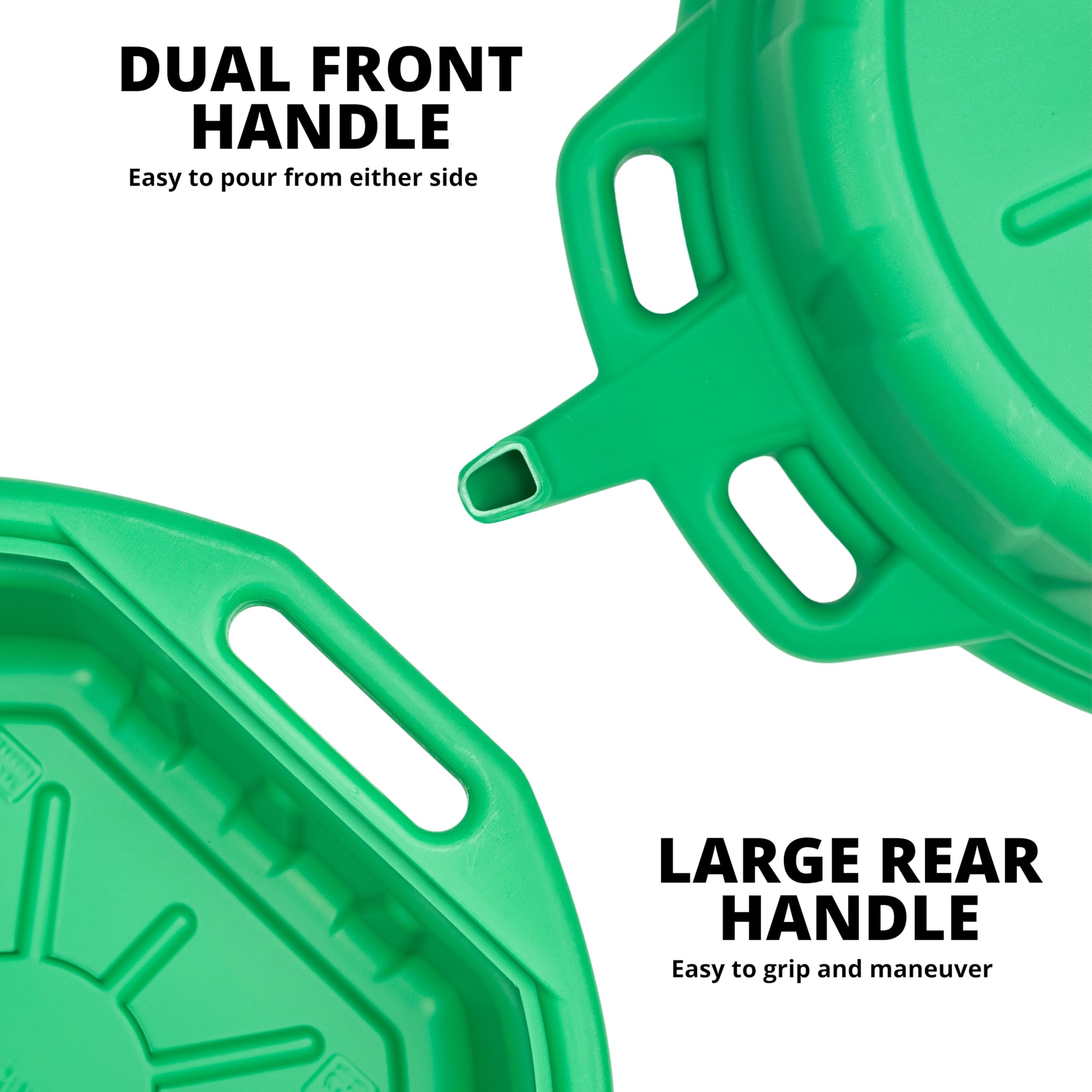 Neiko 20761A Large Coolant/Oil Drain Pan, 4 Gallon (16L) Capacity, Antifreeze Green Plastic Anti Splash Oil Pan, Motor Oil Drip