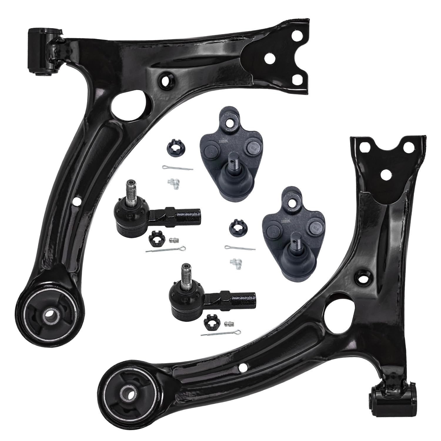 Detroit Axle - 6pc Front End Control Arms Kit for 03-08 Pontiac Vibe Toyota Matrix, 2 Lower Control Arms 2 Lower Ball Joint 2 Ou