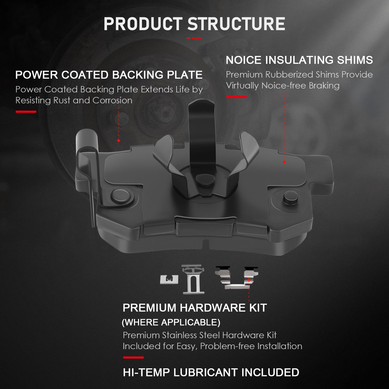 Cciyu D1089 D1086 Front & Rear Professional Ceramic Brake Pads Set Fit For 2010-2012 For Acura Rdx,2010-2011 For Honda For Accor