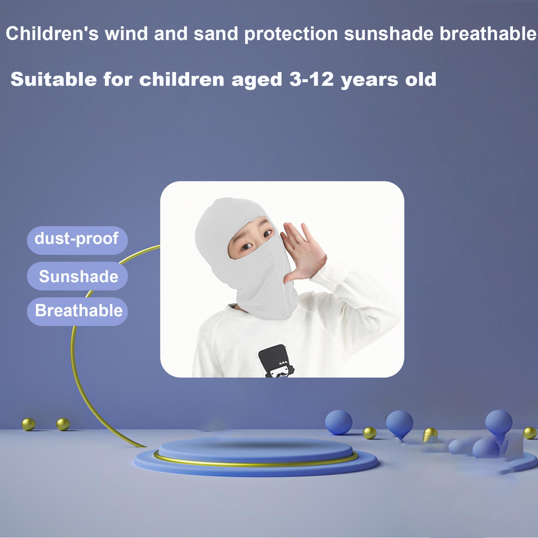 LJDJ Kids Dirt Bike Goggles ATV Motorcycle Off-Road Riding Motocross Glasses with Sun UV Protection Balaclava Full Face Cover (W