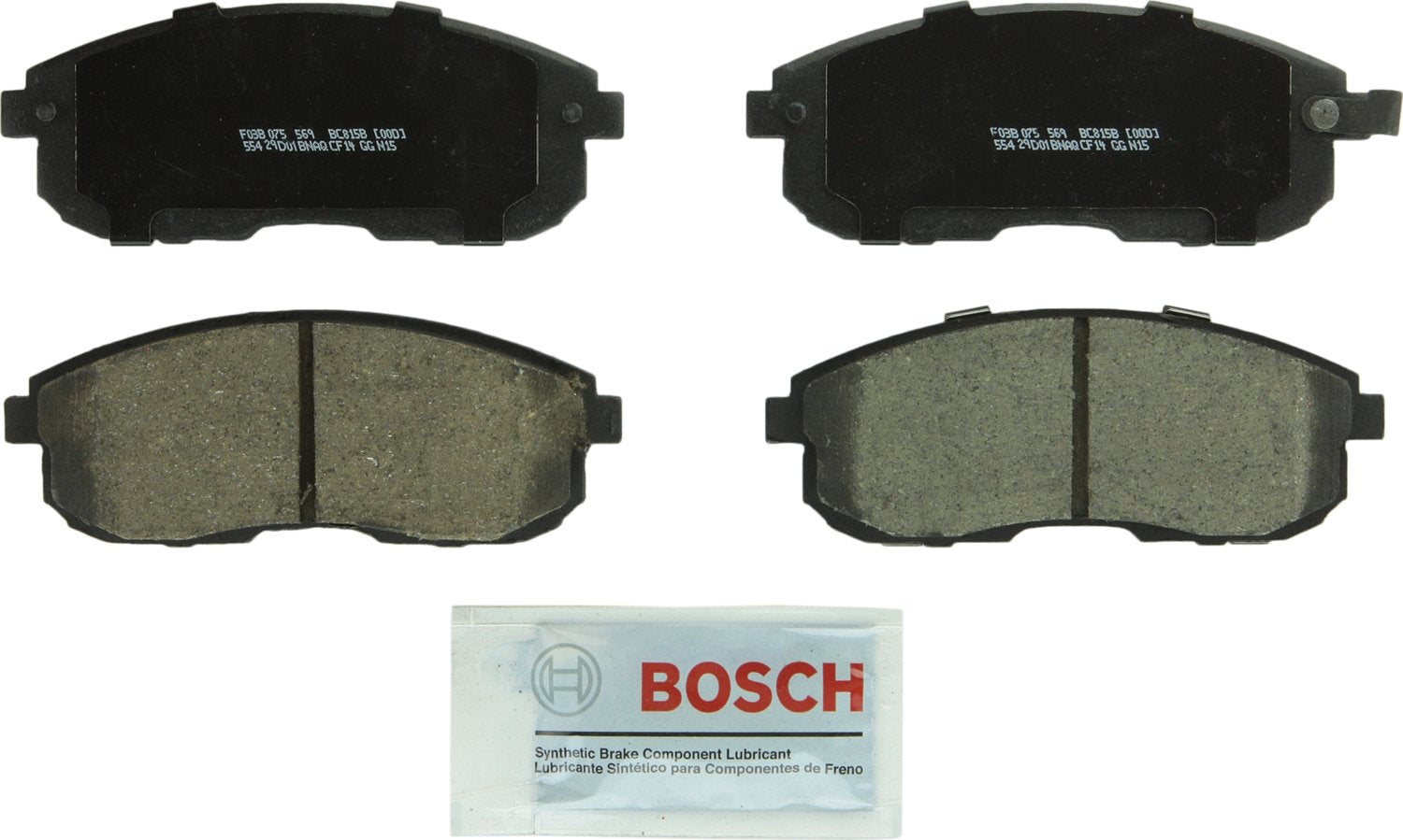 BOSCH BC815B QuietCast Premium Ceramic Disc Brake Pad Set - Compatible with Select Nissan Altima, Maxima, Sentra; FRONT