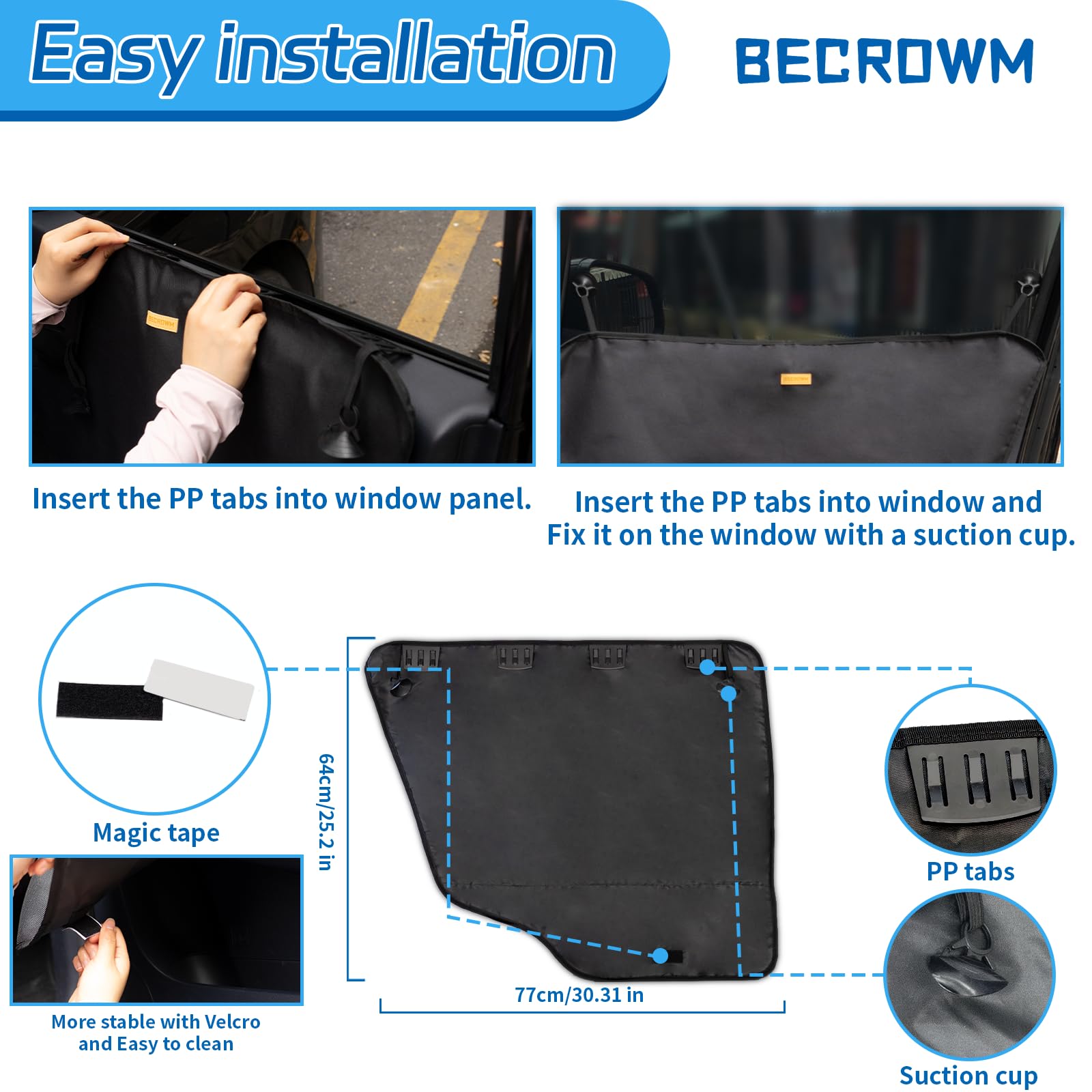 2 Packs Dog Car Door Protector -2025 Upgraded Waterproof Pet Cars Doors Cover Anti Scratch Vehicle Door Protector, Guard For Car